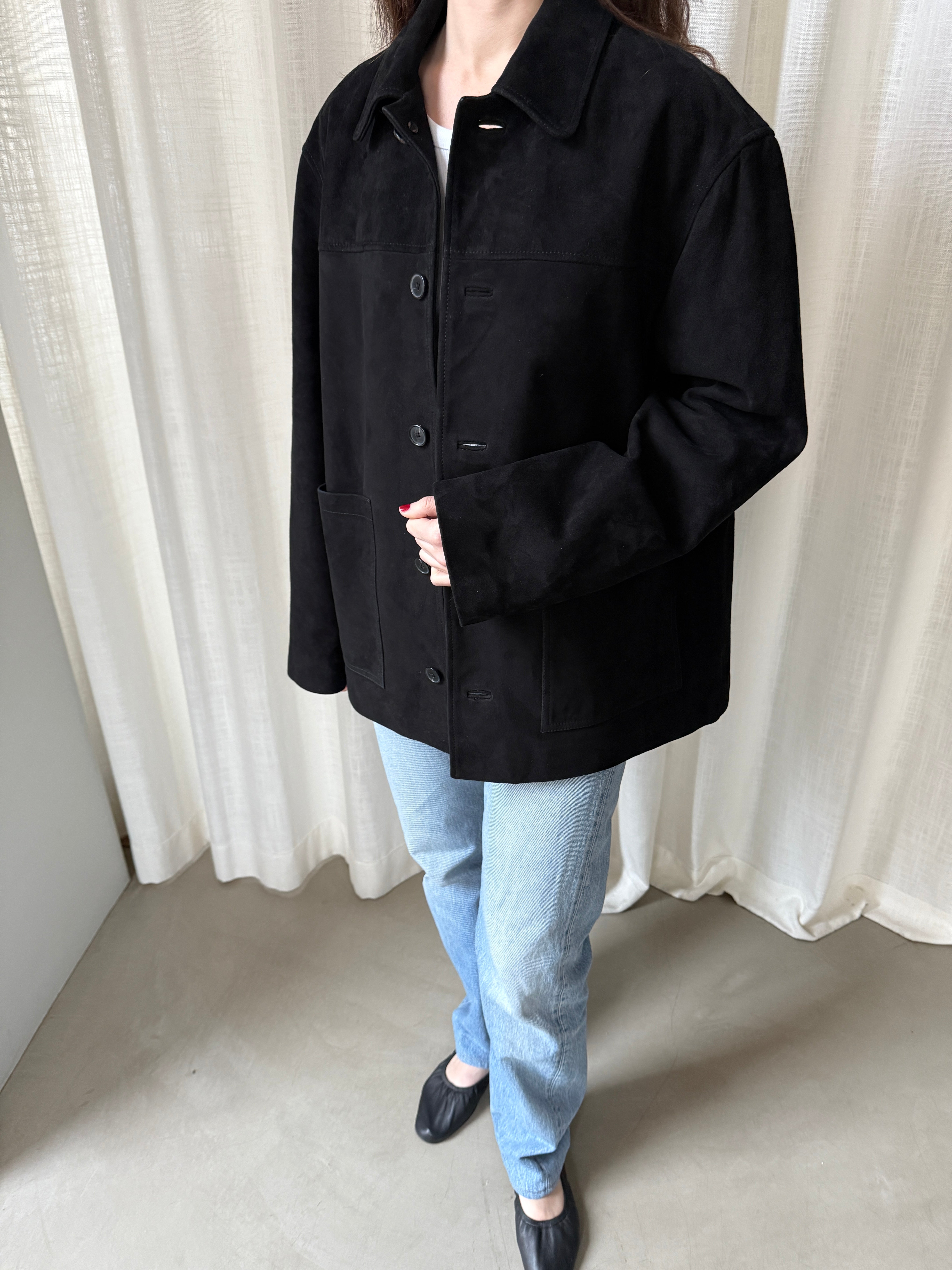 River - Black Suede Sample