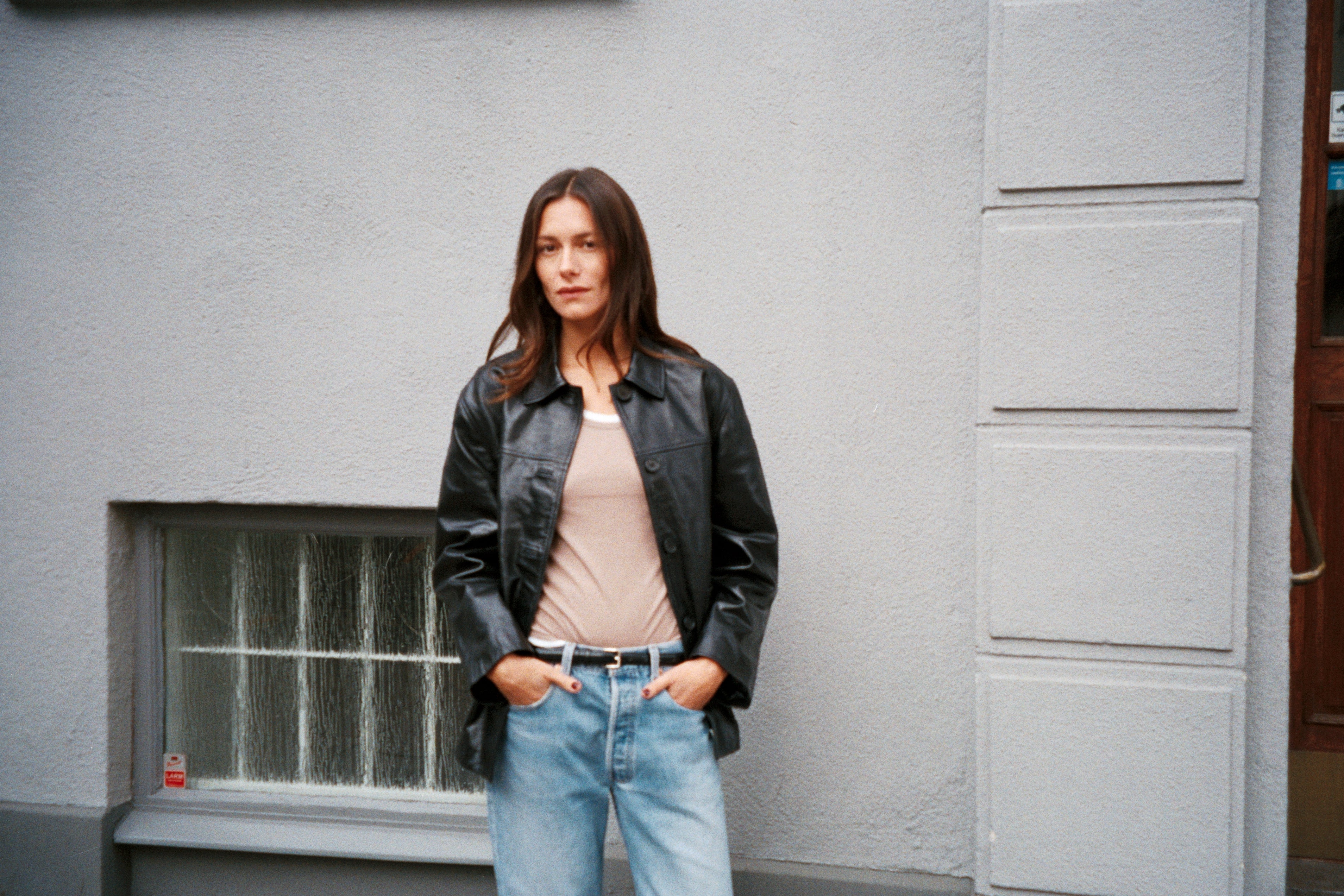 River Black Leather