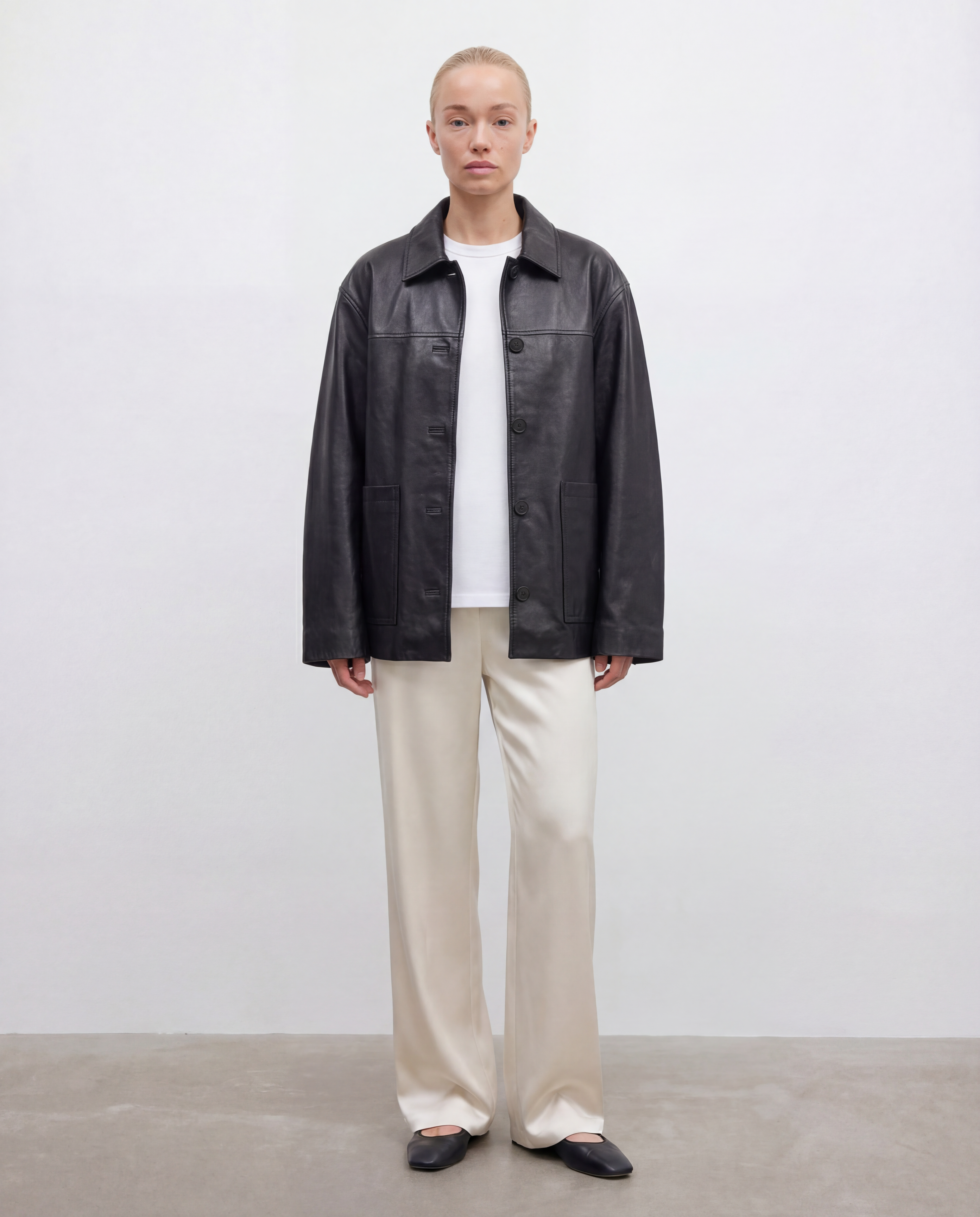 River Black Leather
