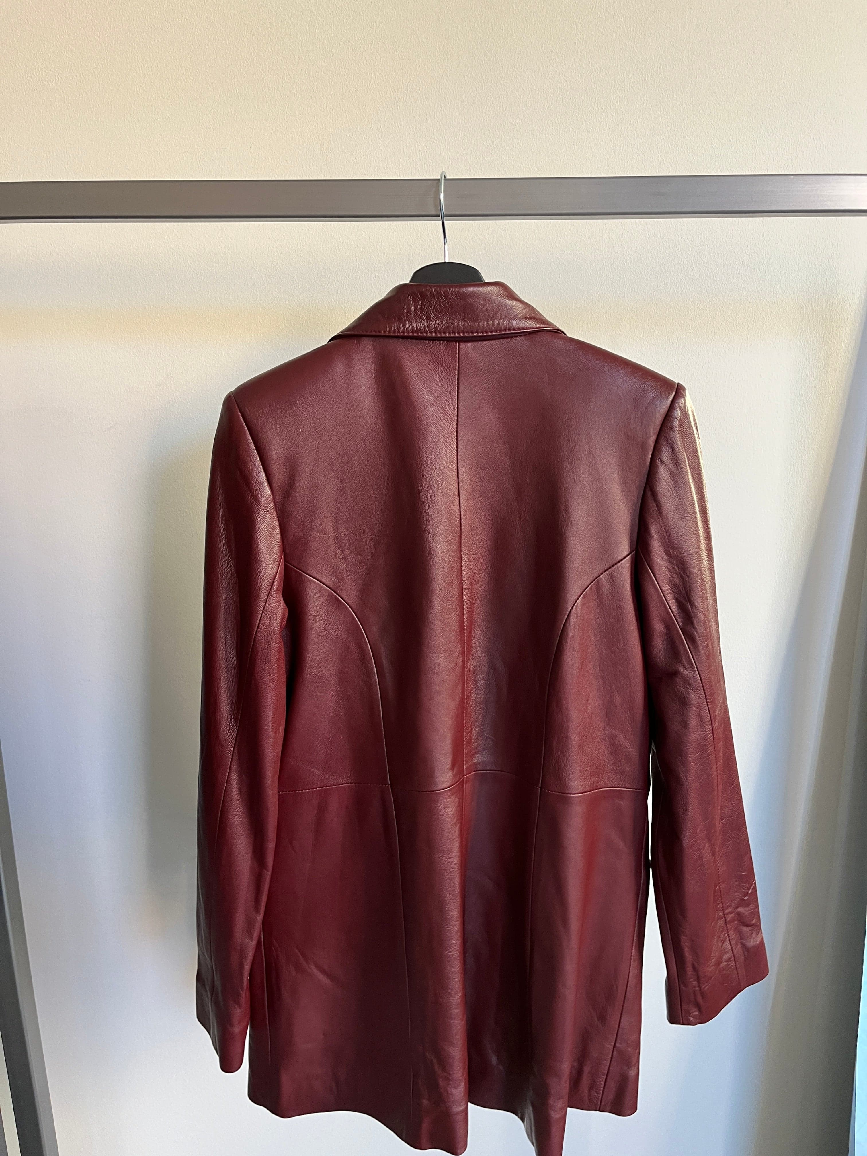 Burgundy Leather Coat - IMG_2381