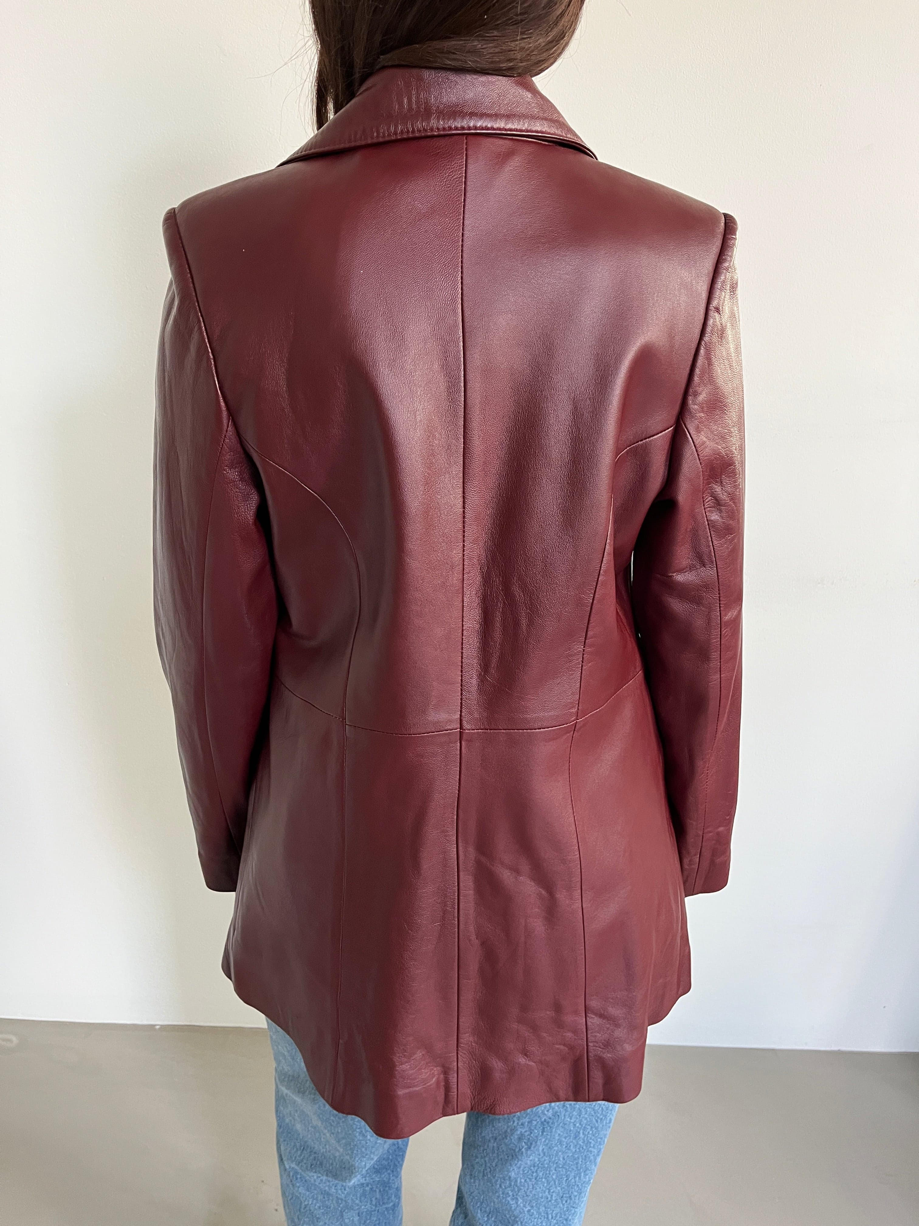 Burgundy Leather Coat - IMG_29913