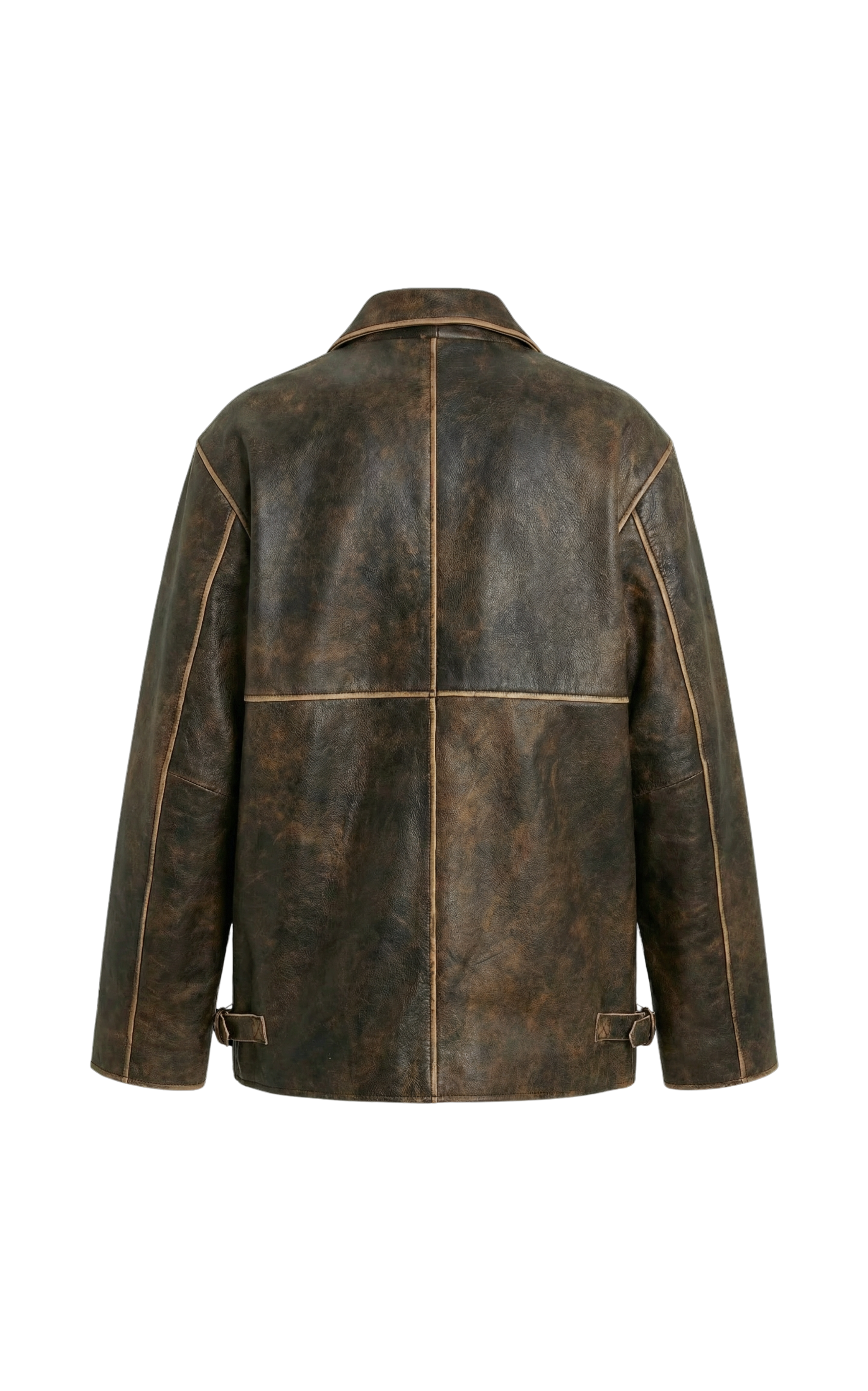 Brown Faded Upcycled Leather Jacket - Vintage Inspired | Worn Vintage