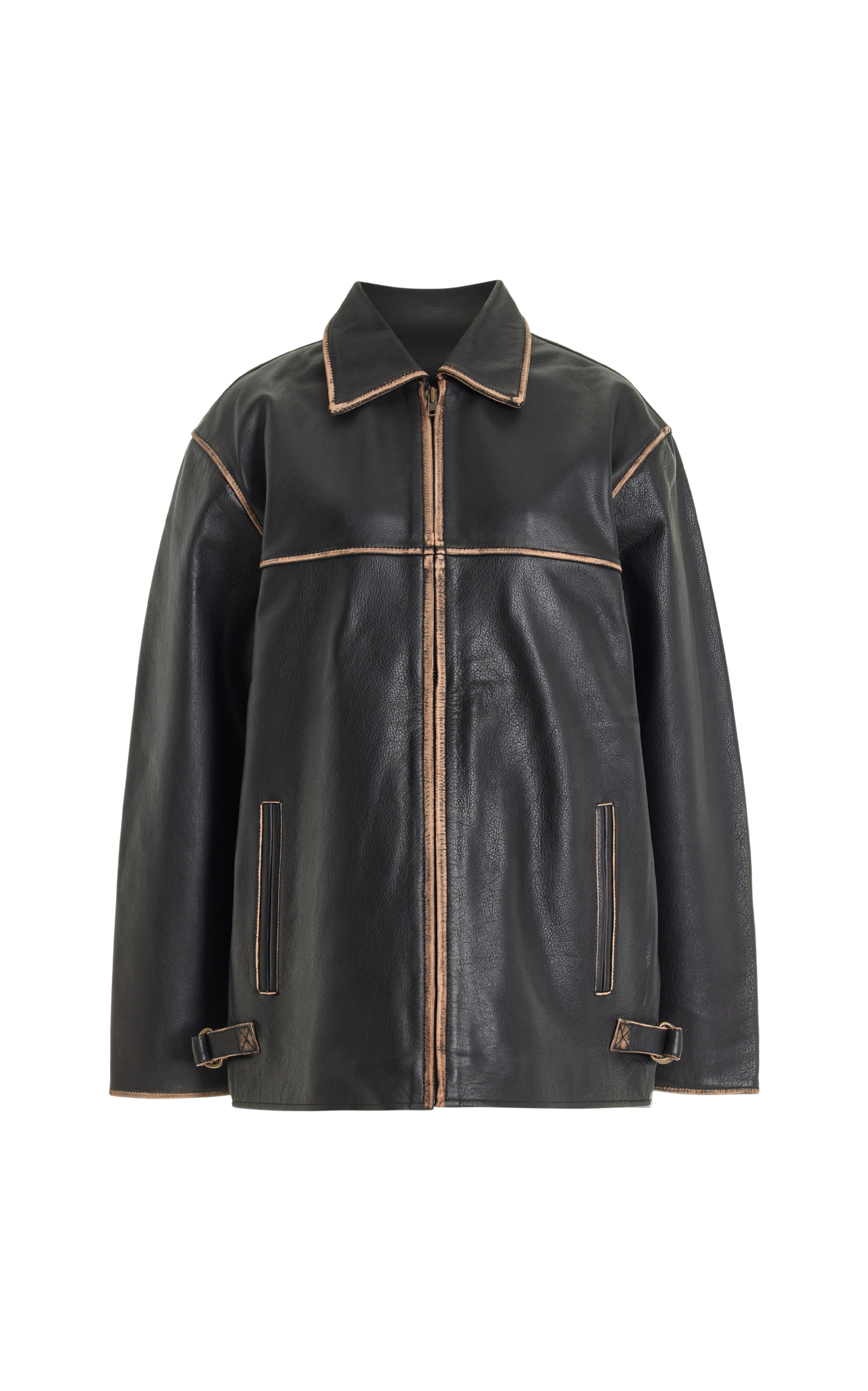 Black Oversized Upcycled Leather Jacket – Vintage Inspired | Worn Black Oversized Upcycled Leather Jacket – Vintage Inspired | Worn