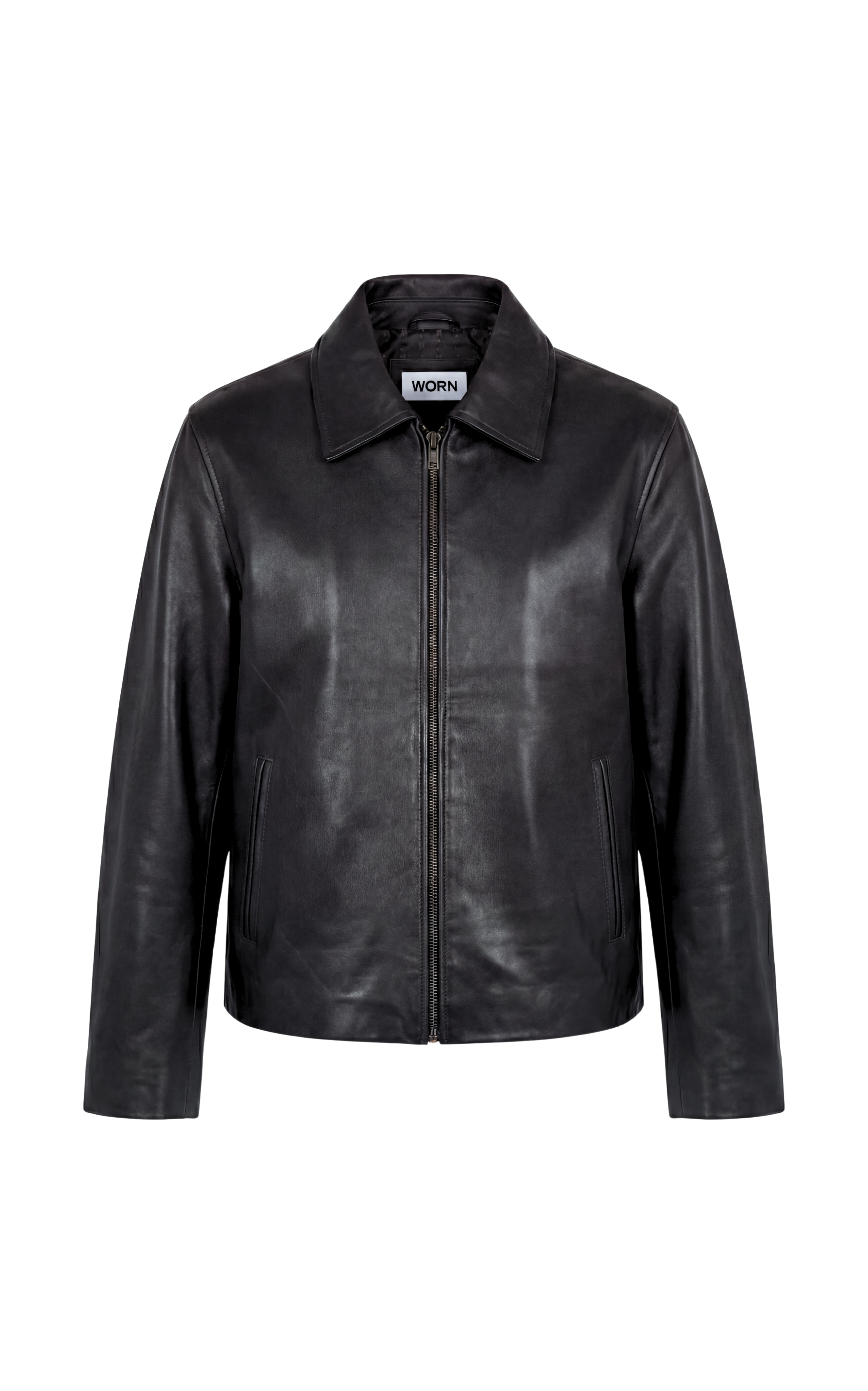 Black Classic Upcycled Leather Jacket | Worn Vintage