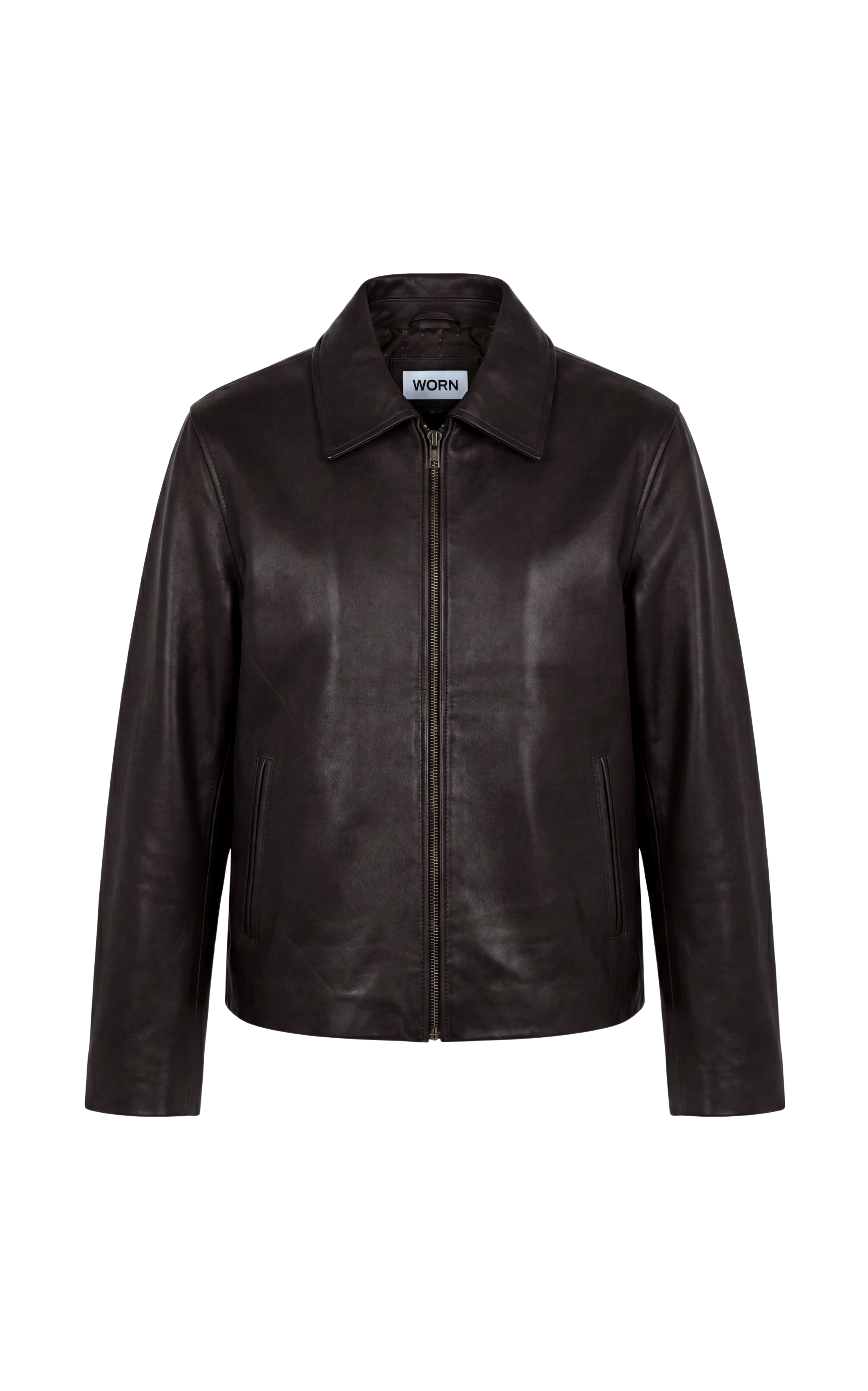 Brown Classic Upcycled Leather Jacket | Worn Vintage