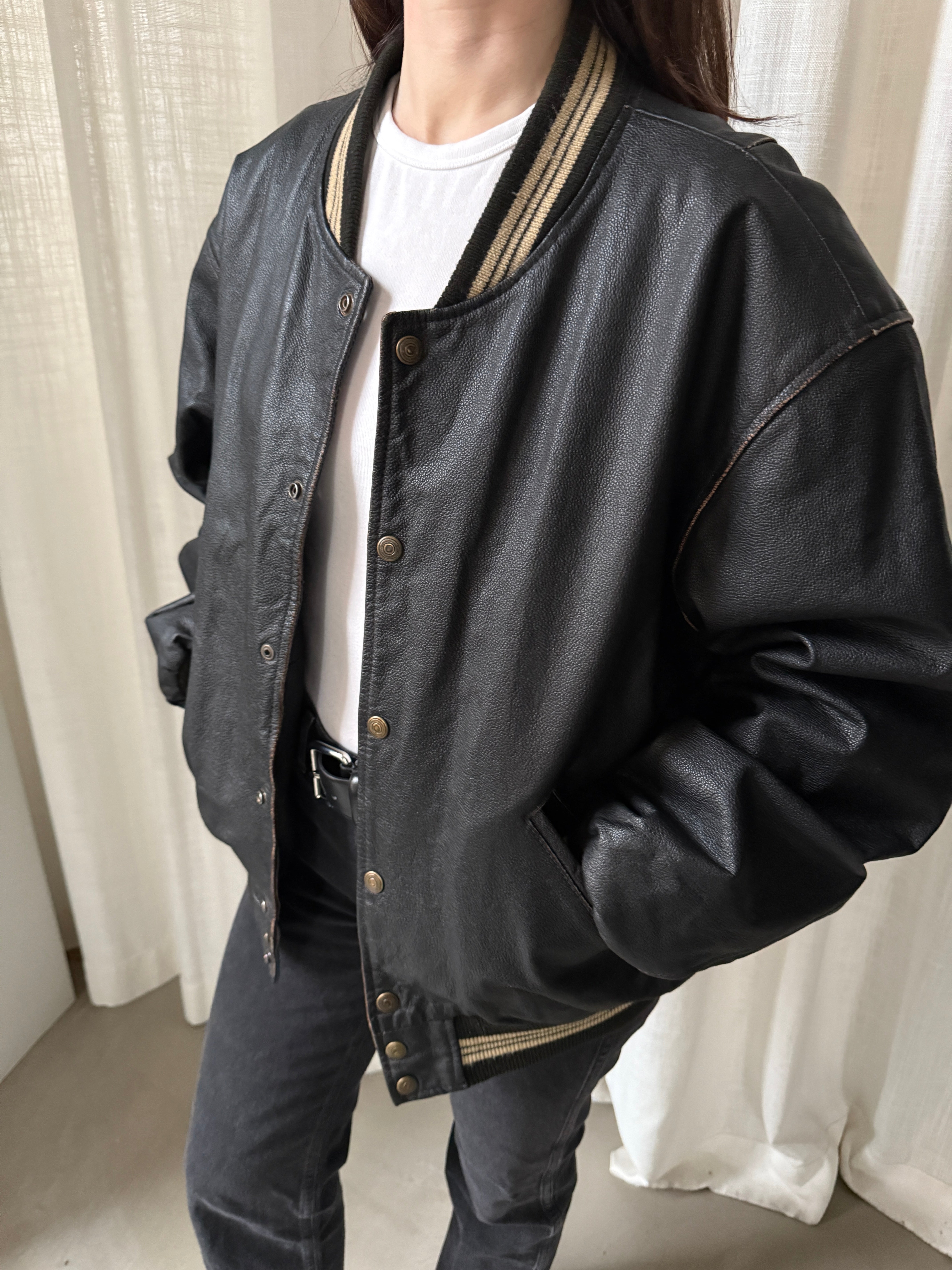 Leather Bomber Jacket