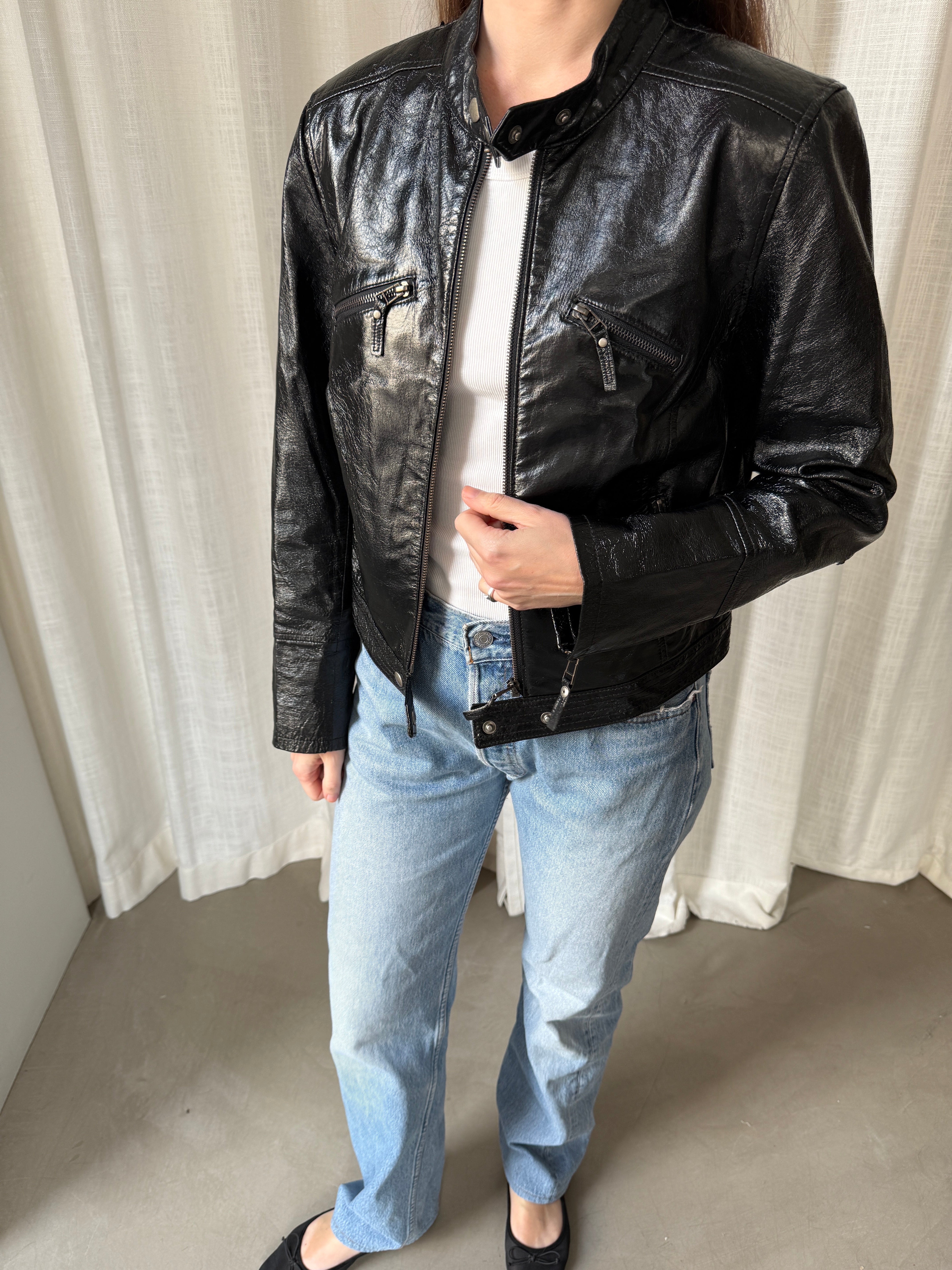 Cropped Leather Jacket