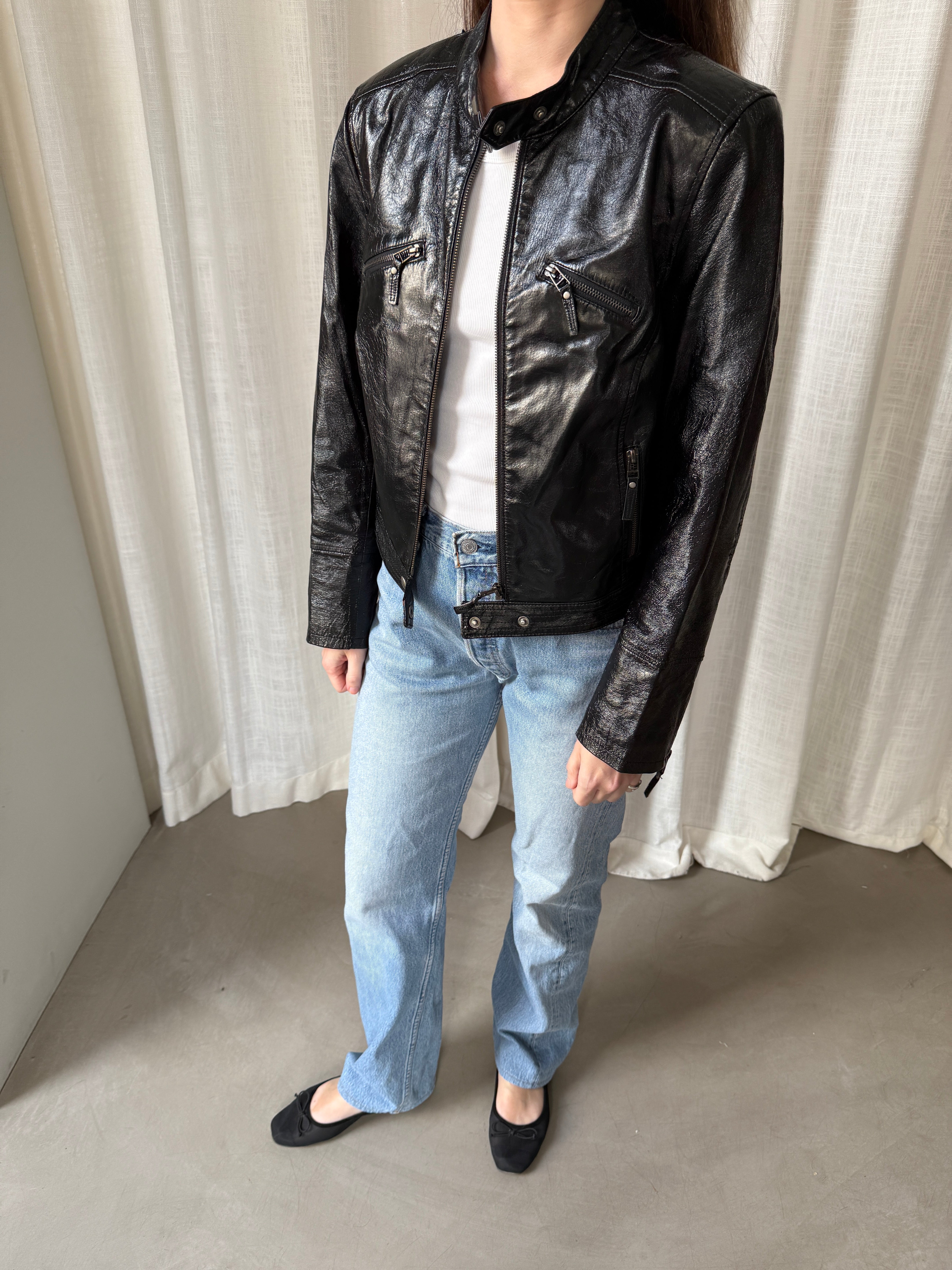 Cropped Leather Jacket