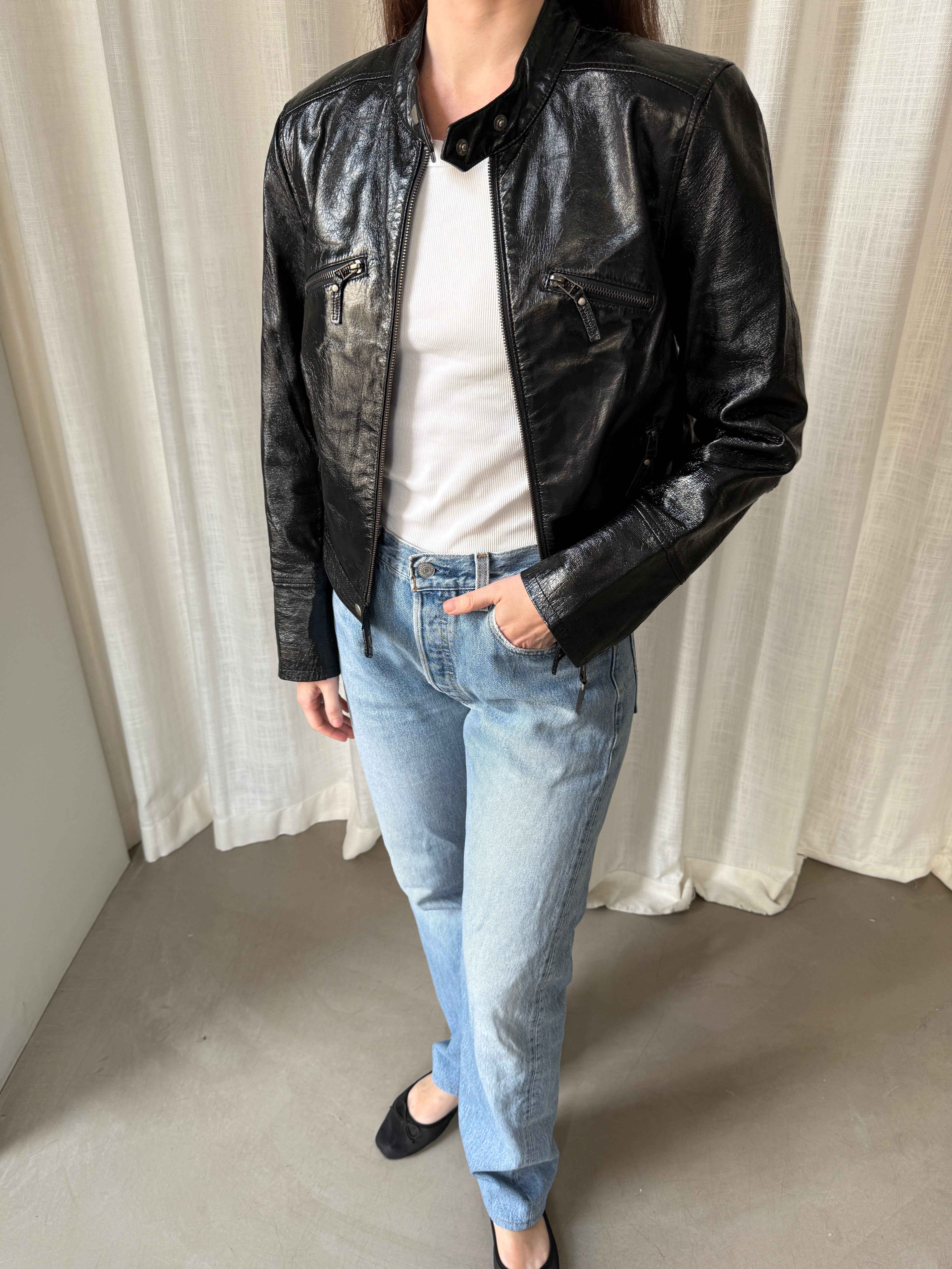 Cropped Leather Jacket