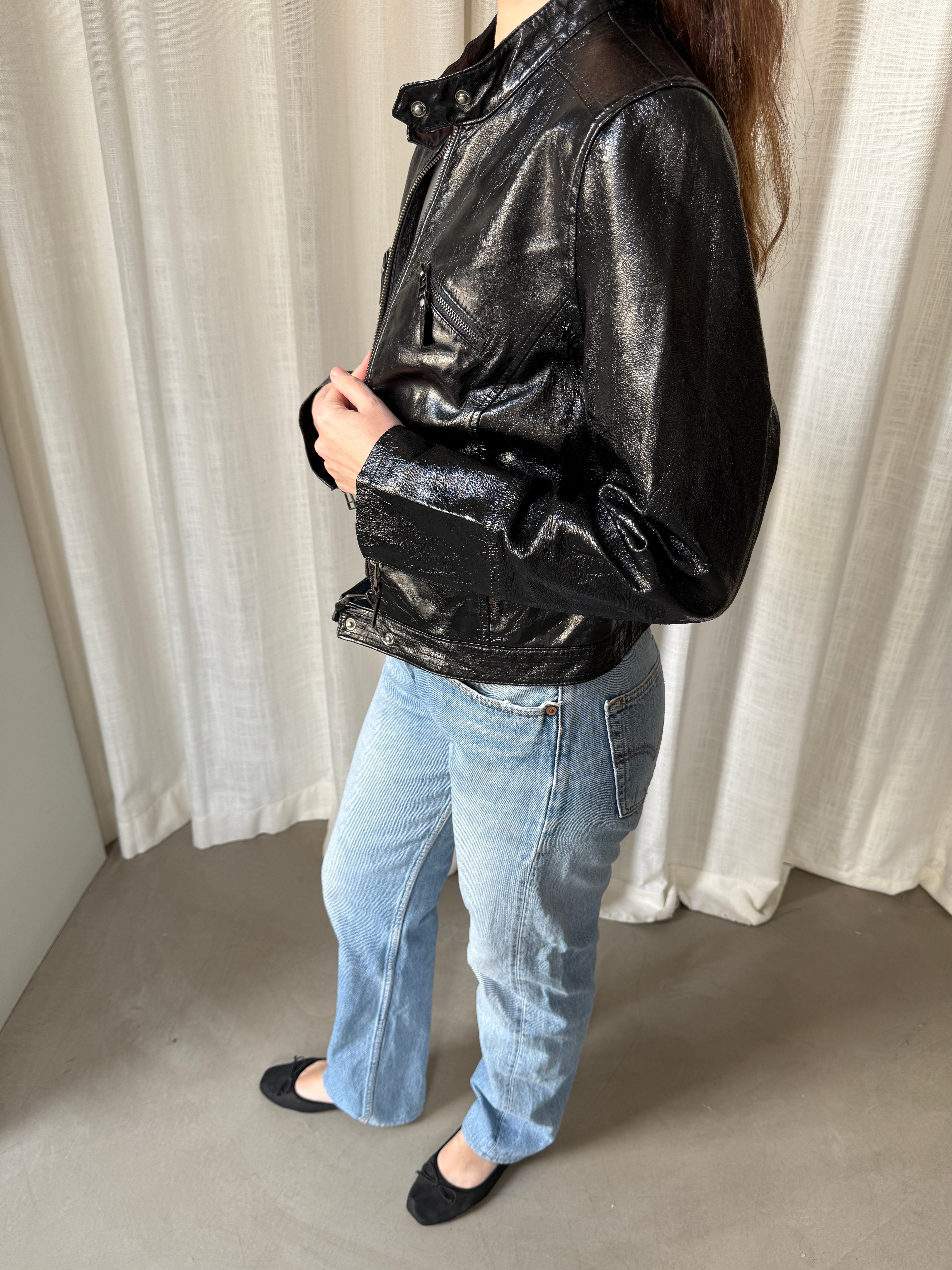 Cropped Leather Jacket