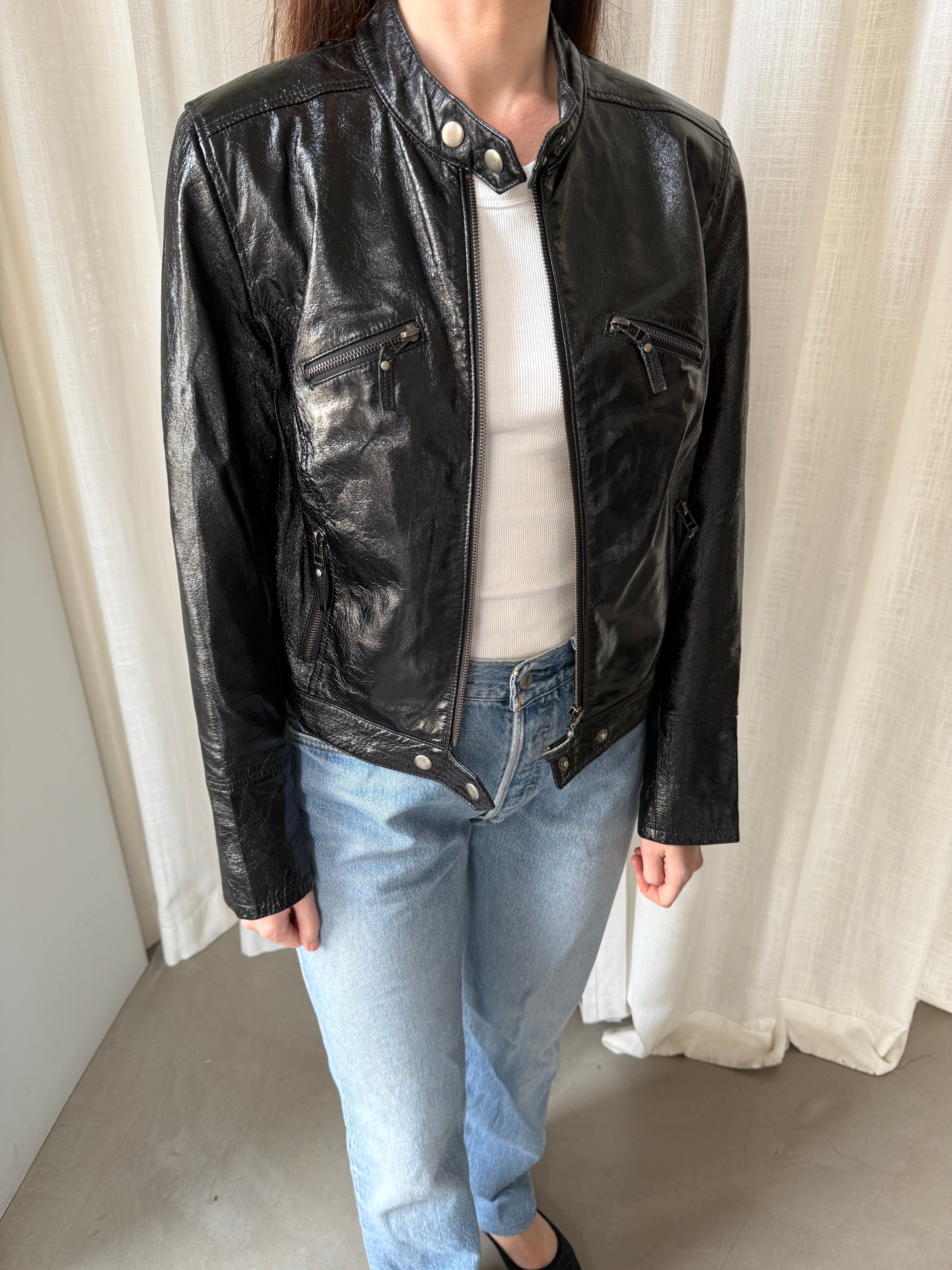 Cropped Leather Jacket