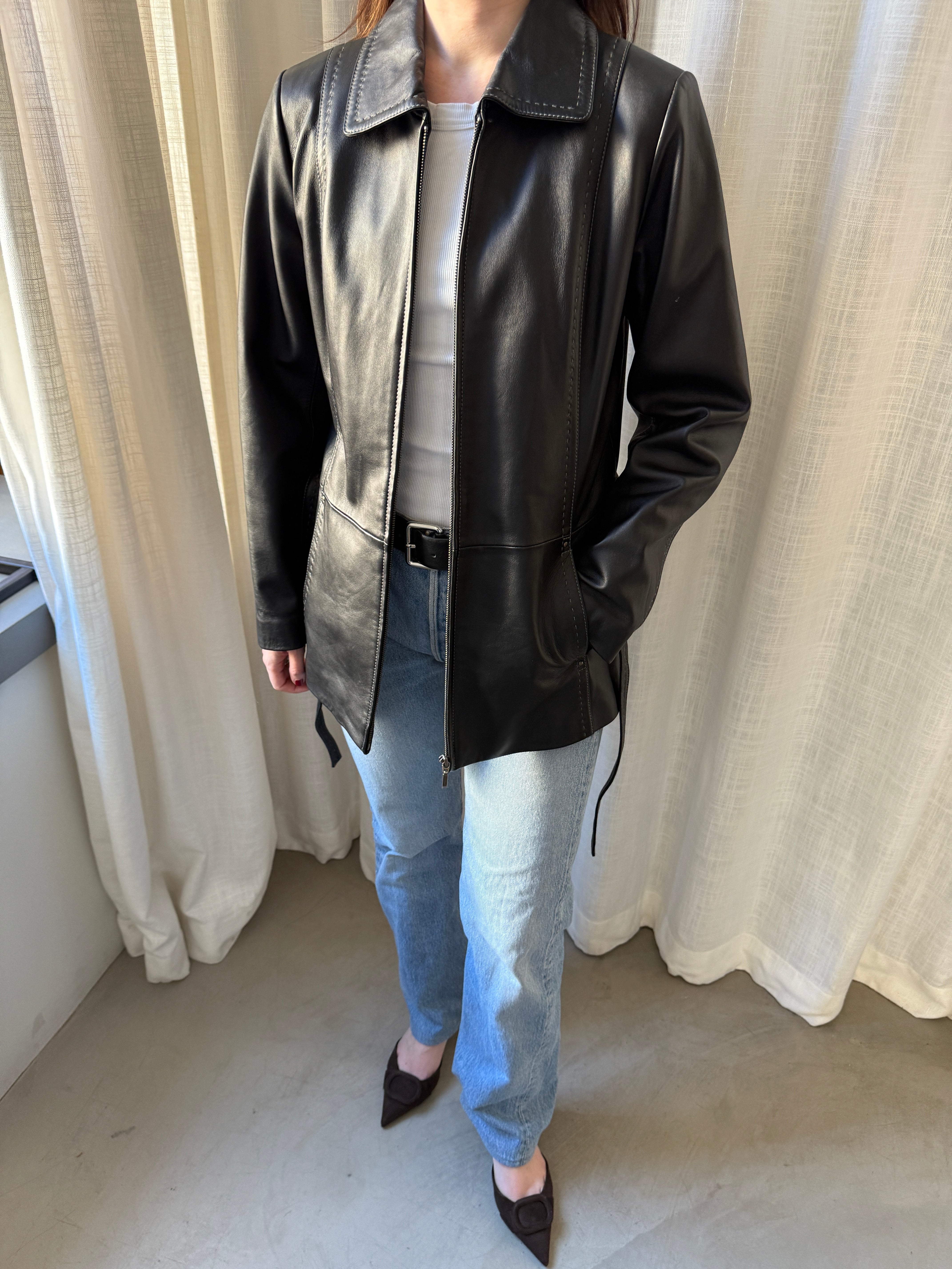Saki Leather Coat