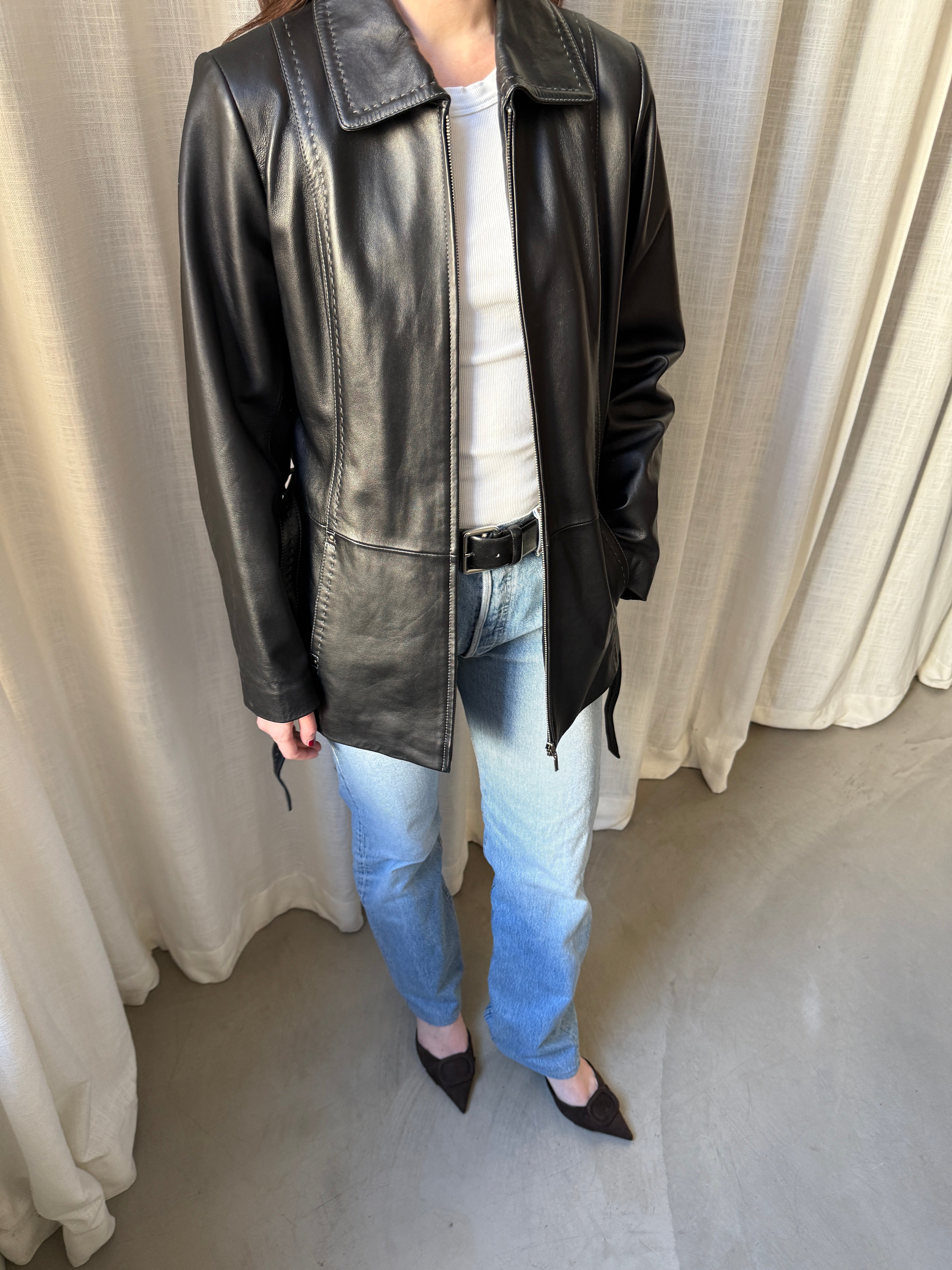 Saki Leather Coat