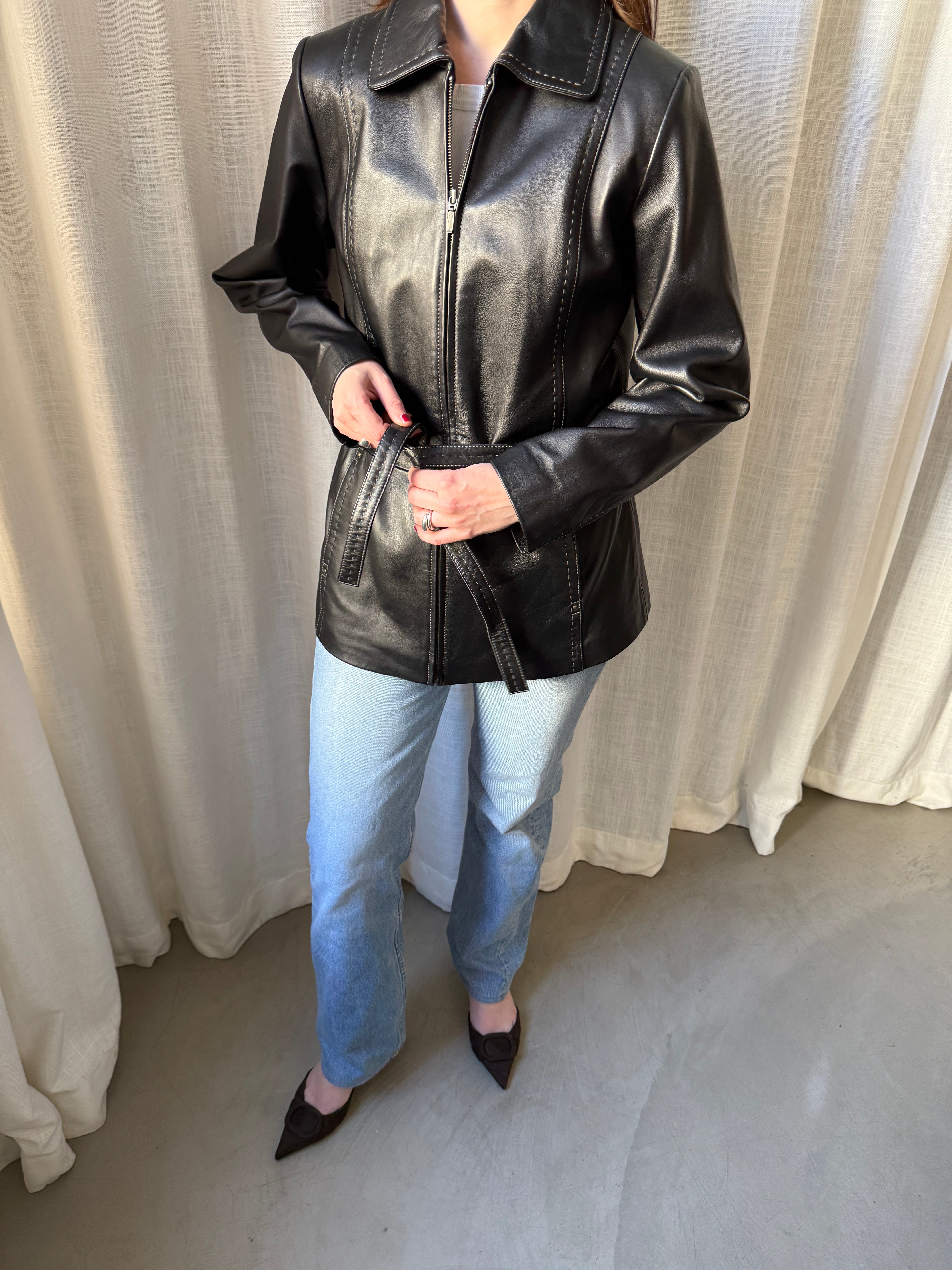 Saki Leather Coat