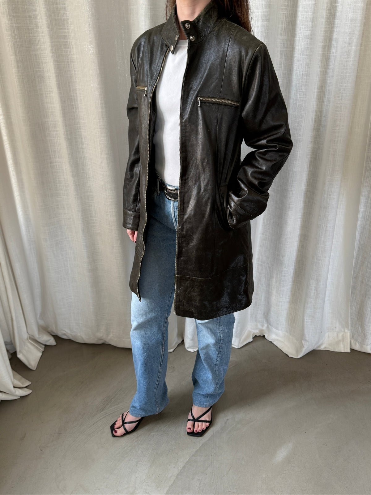 Zi Leather Coat