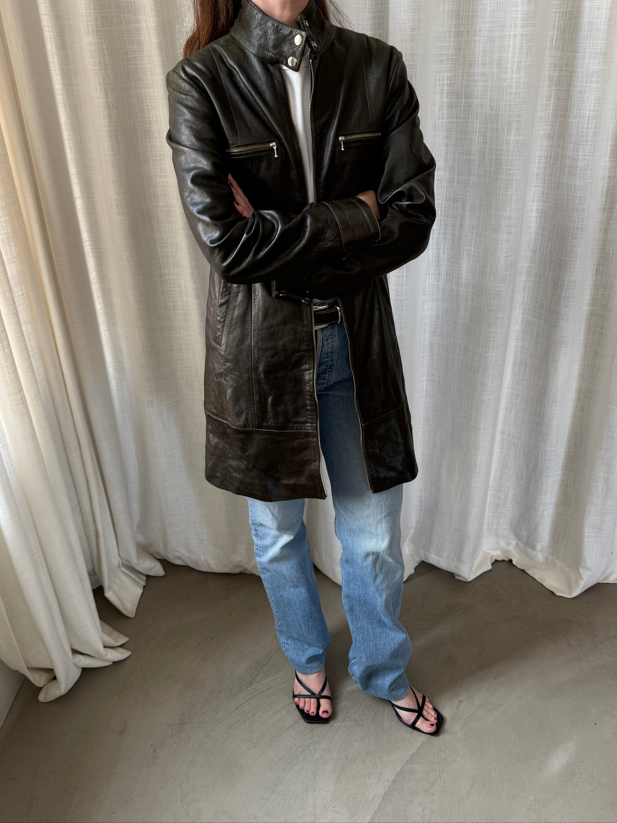 Zi Leather Coat