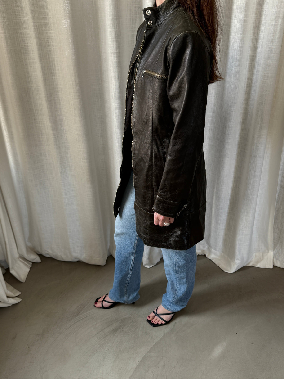 Zi Leather Coat