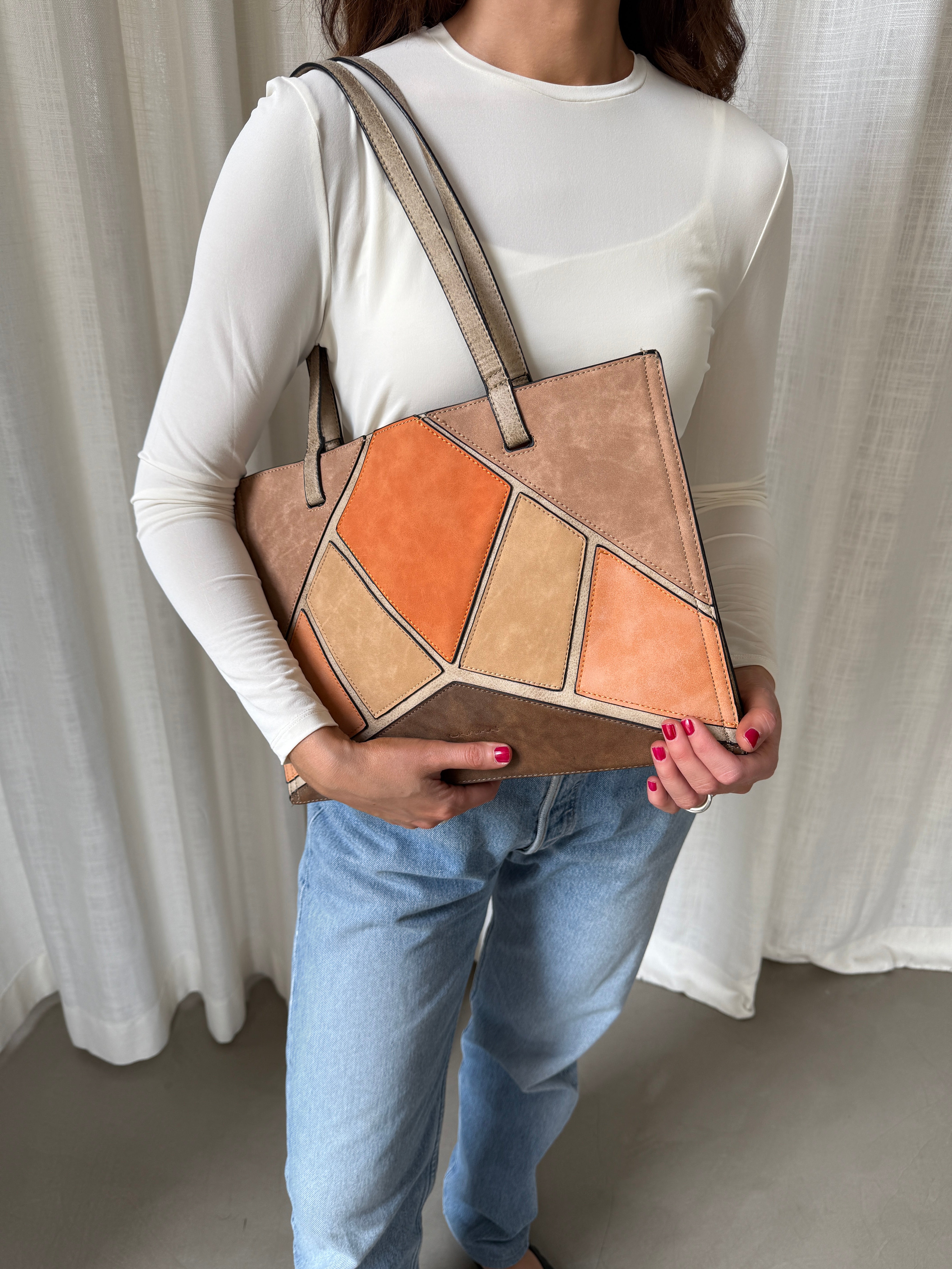 Suede Patchwork Bag