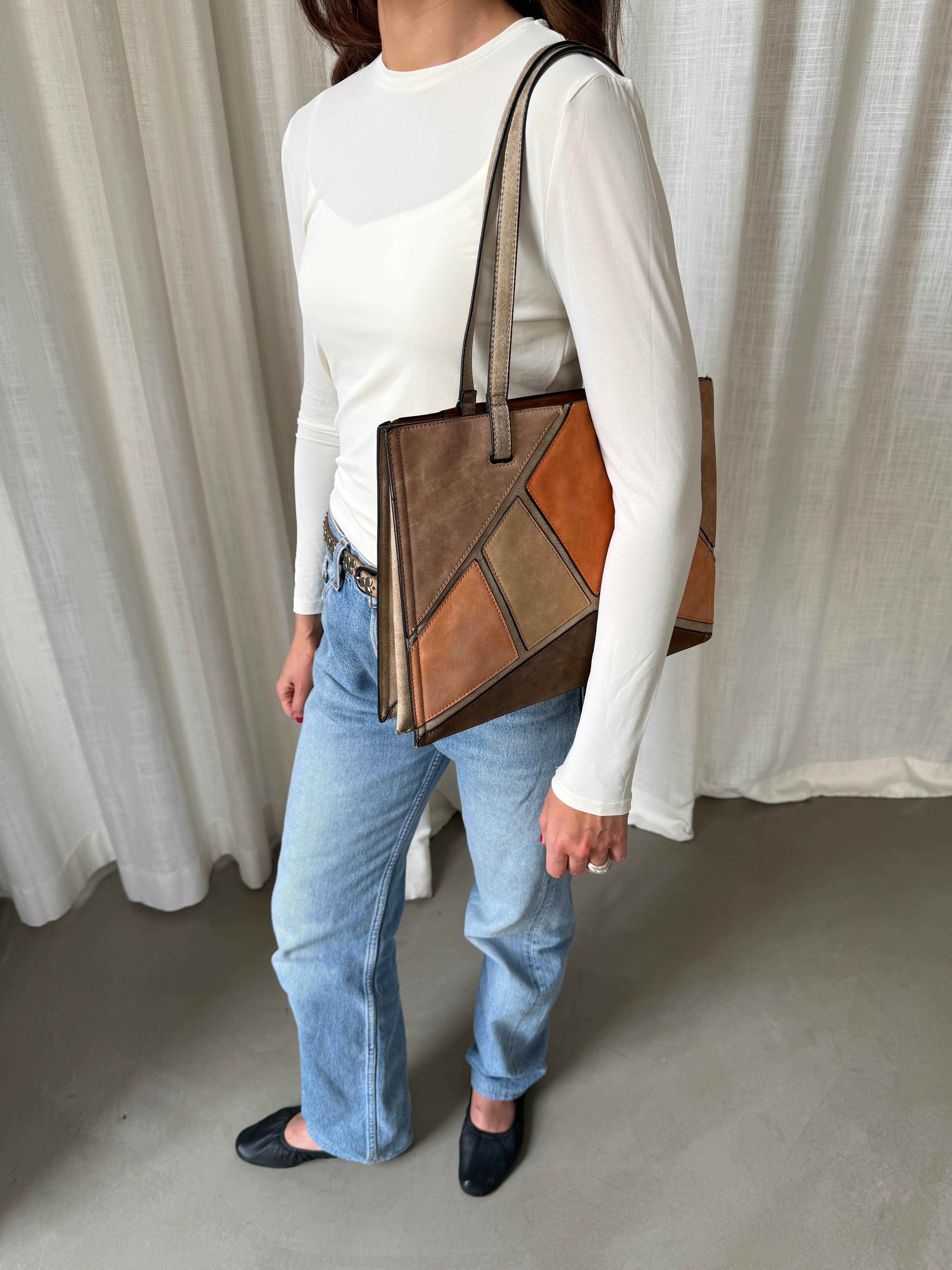 Suede Patchwork Bag