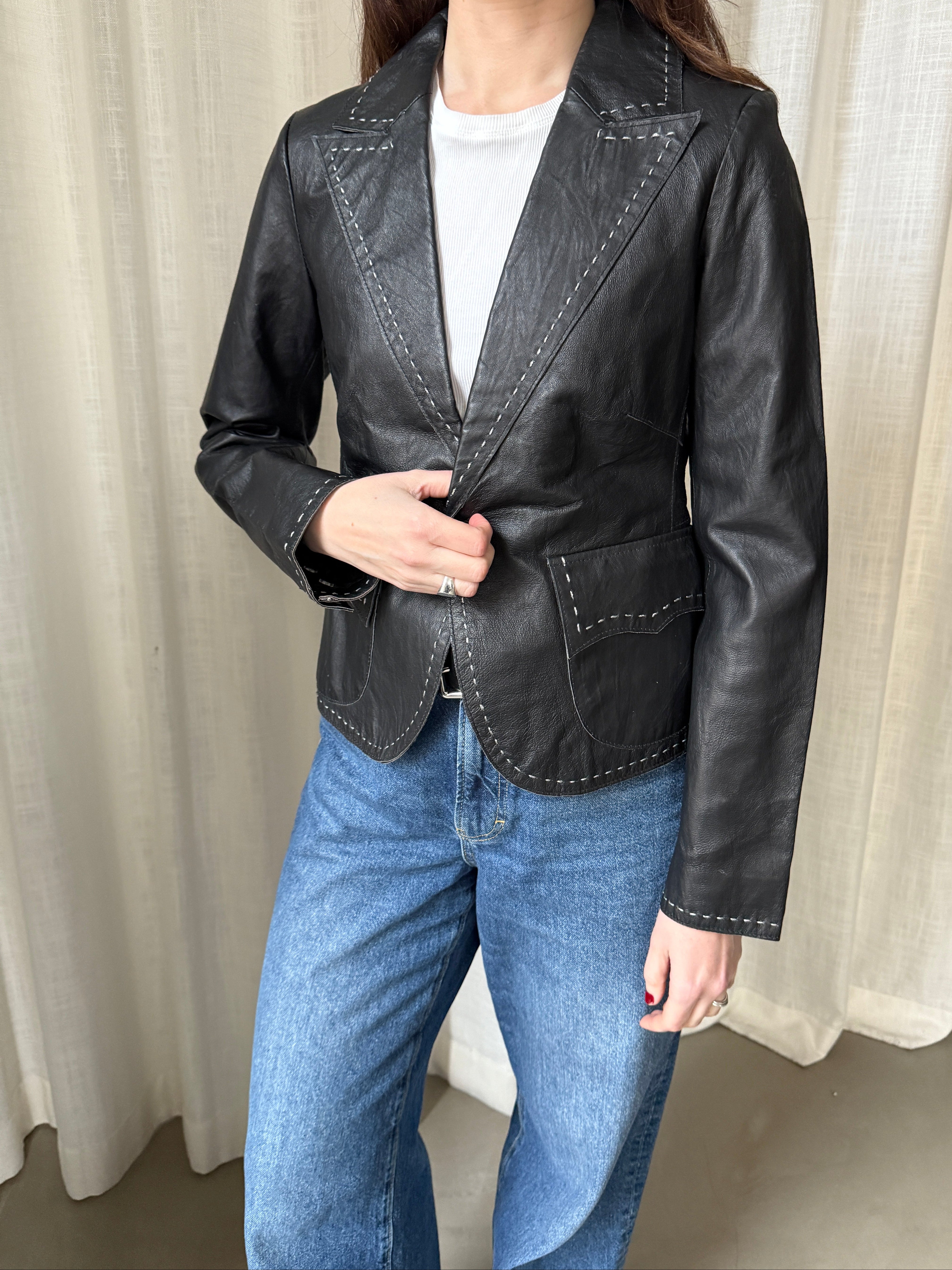 Young Leather Blazer