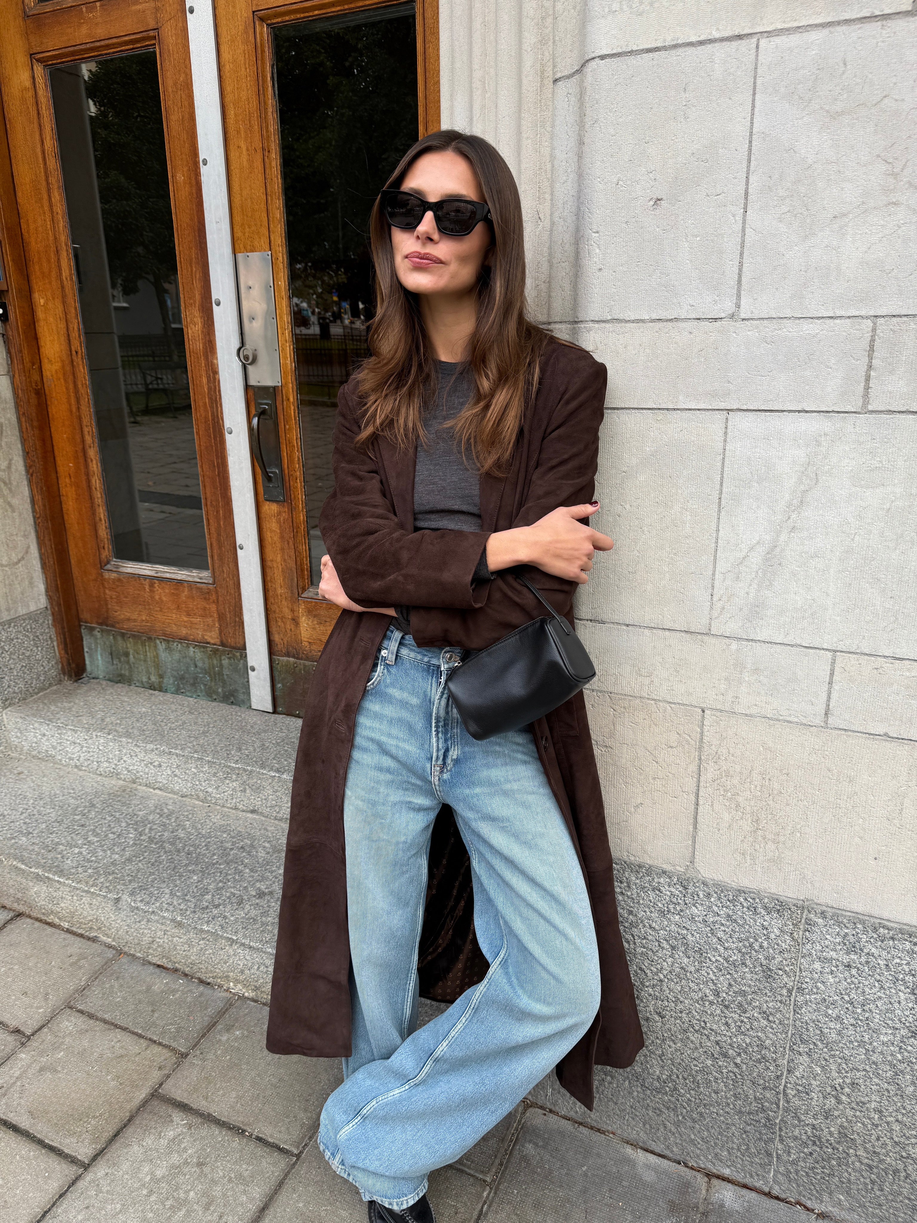 Luna Coat Brown Suede