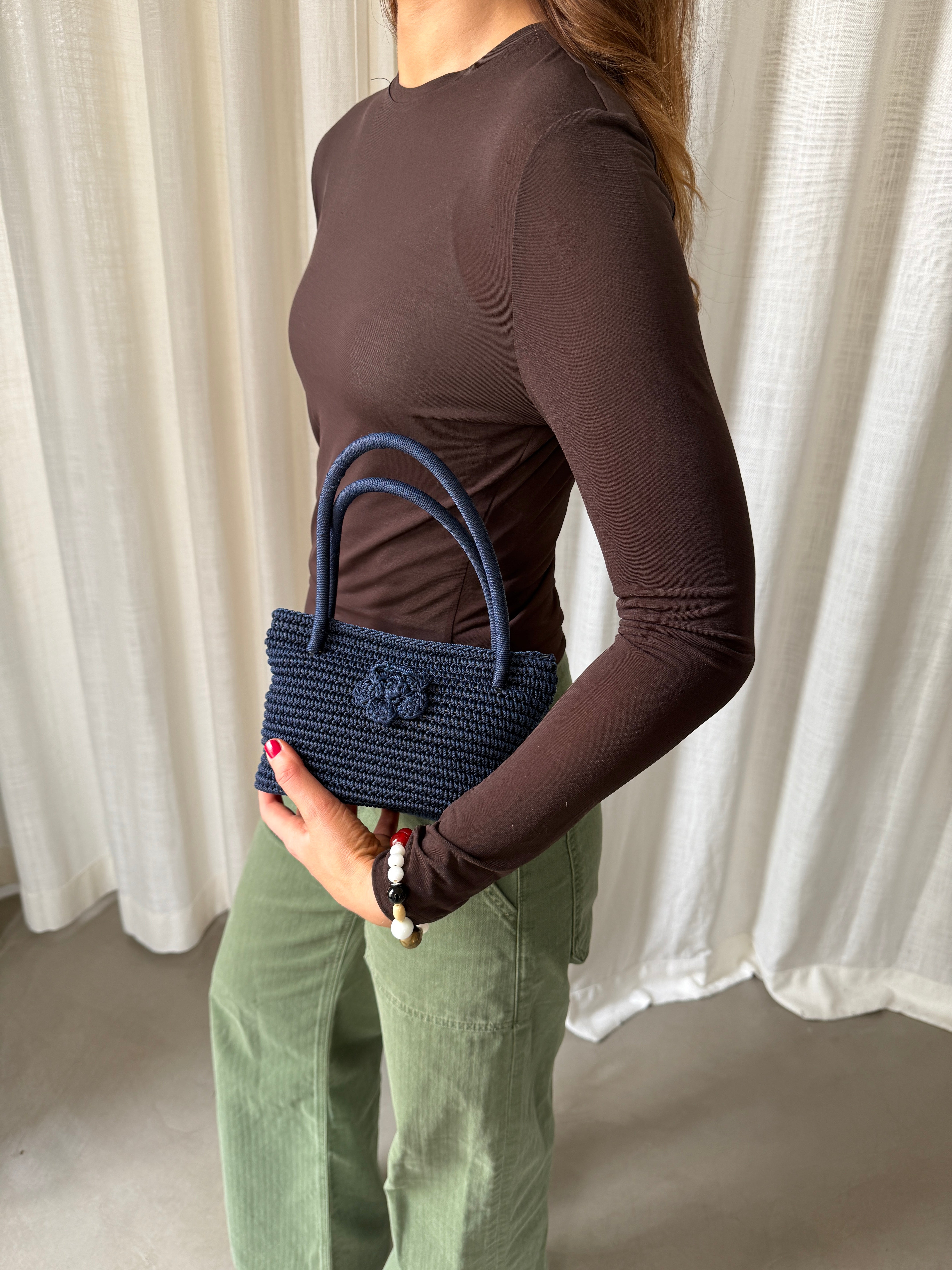 Navy Twist Bag