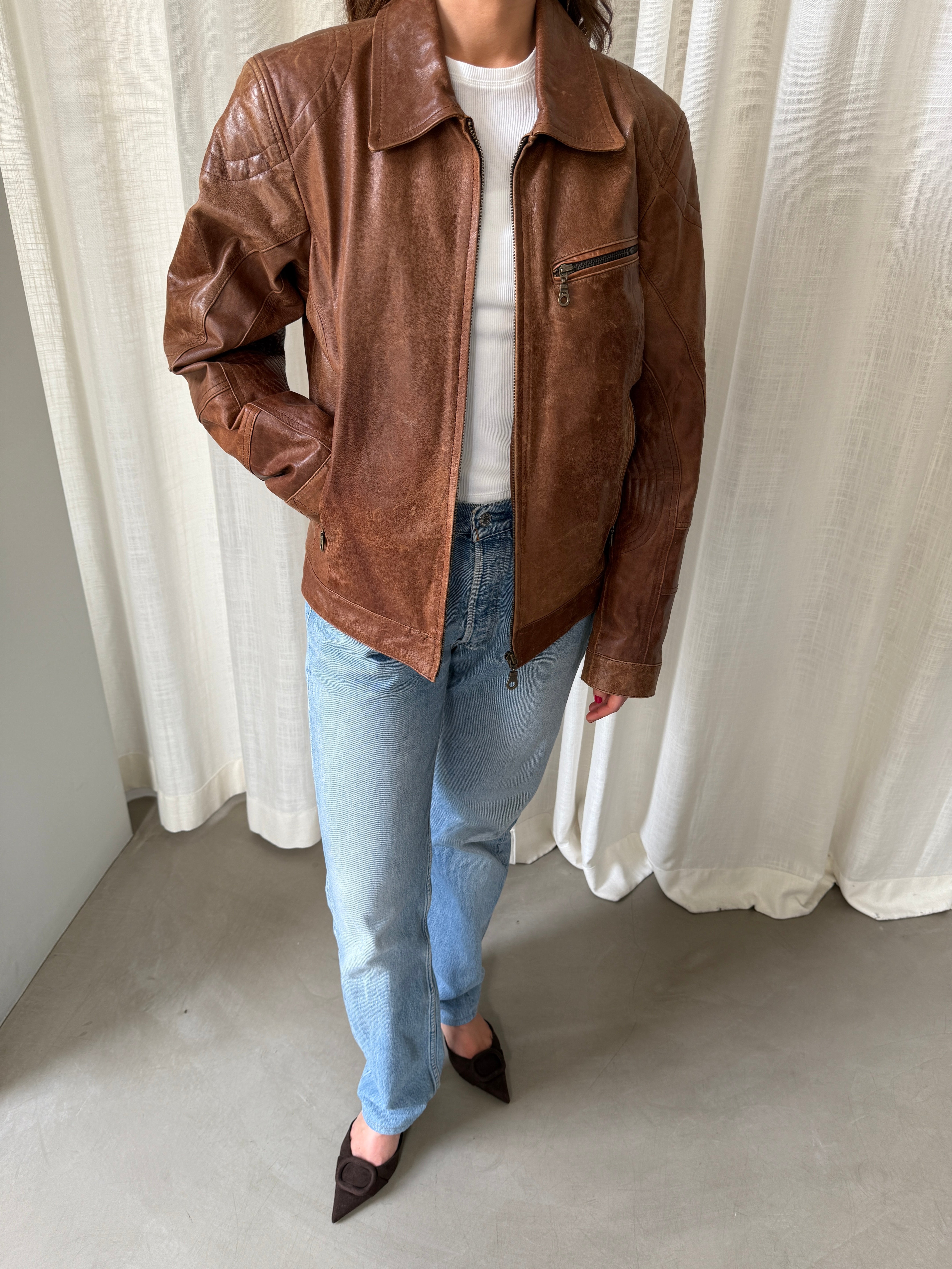 Cognac Leather Jacket