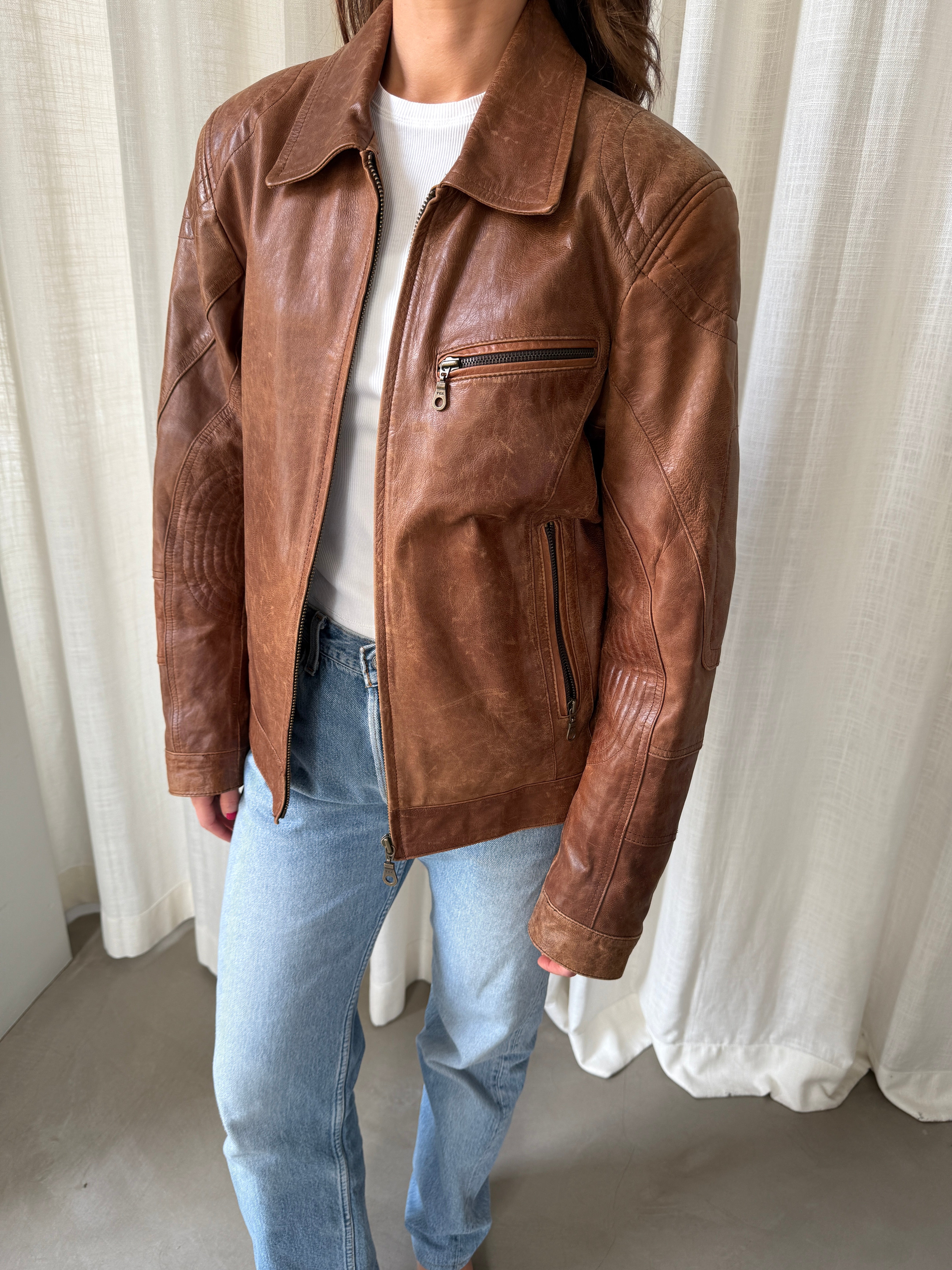 Cognac Leather Jacket