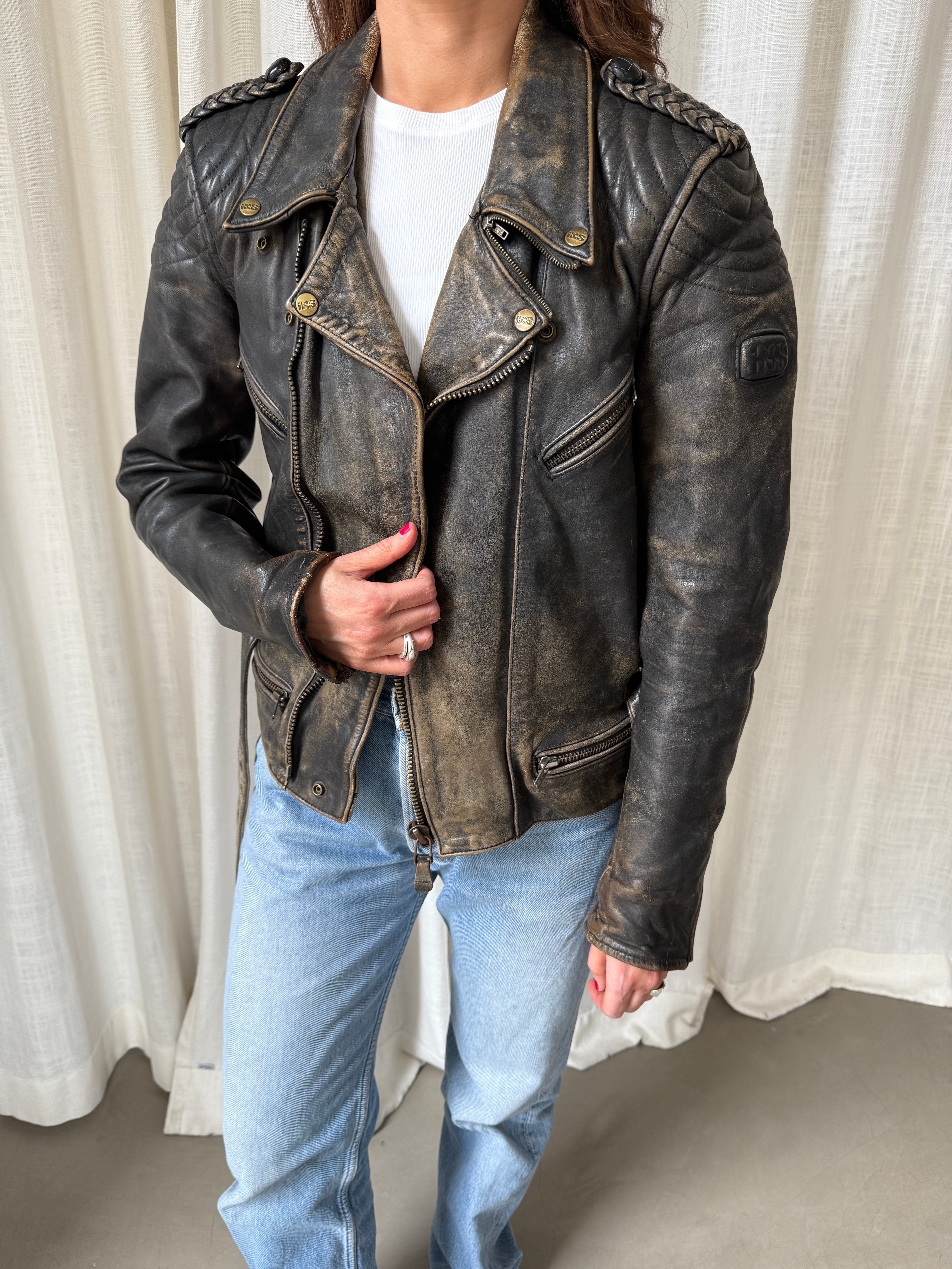 Distressed Biker Jacket