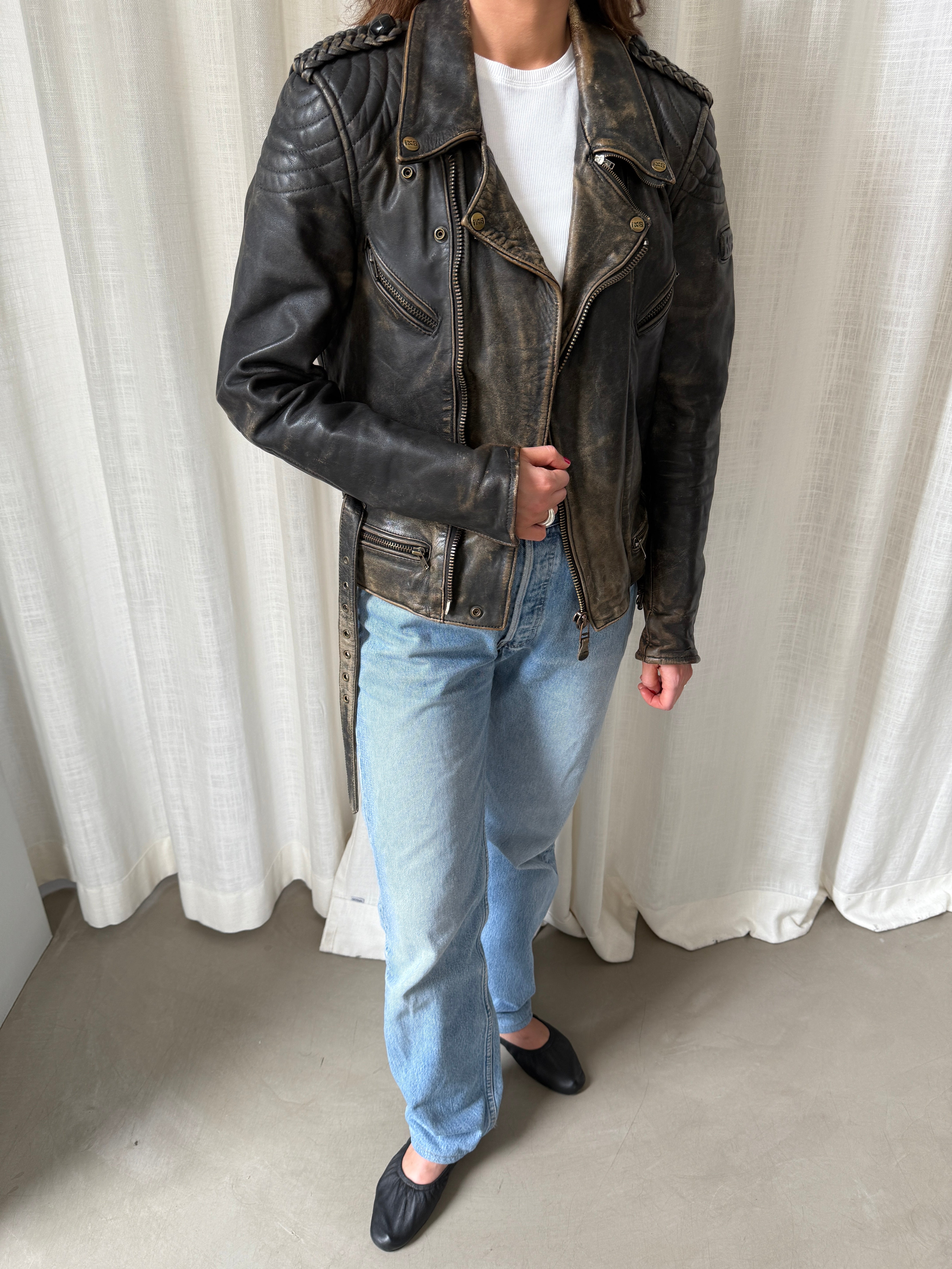 Distressed Biker Jacket