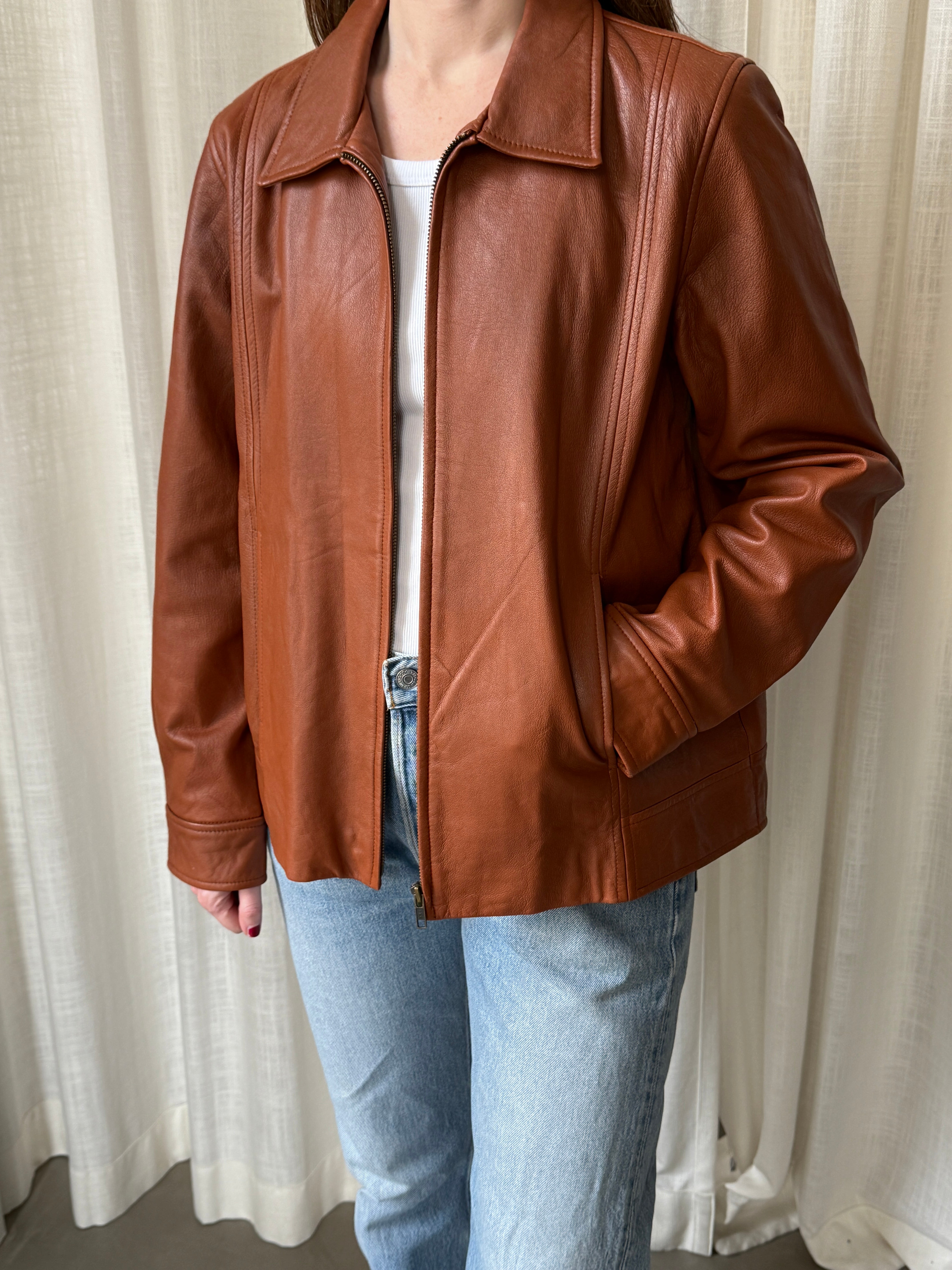 Cognac Leather Jacket