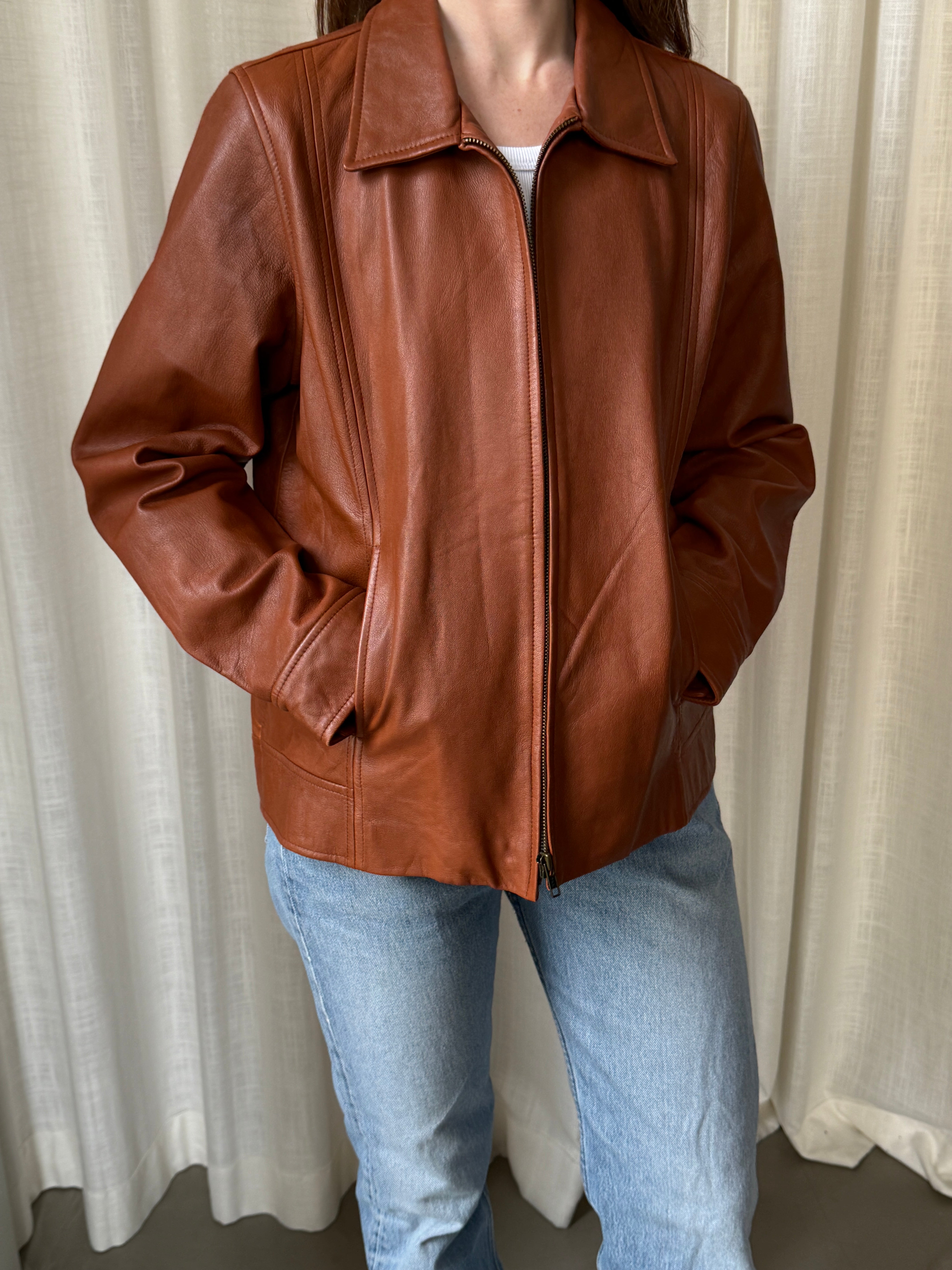 Cognac Leather Jacket
