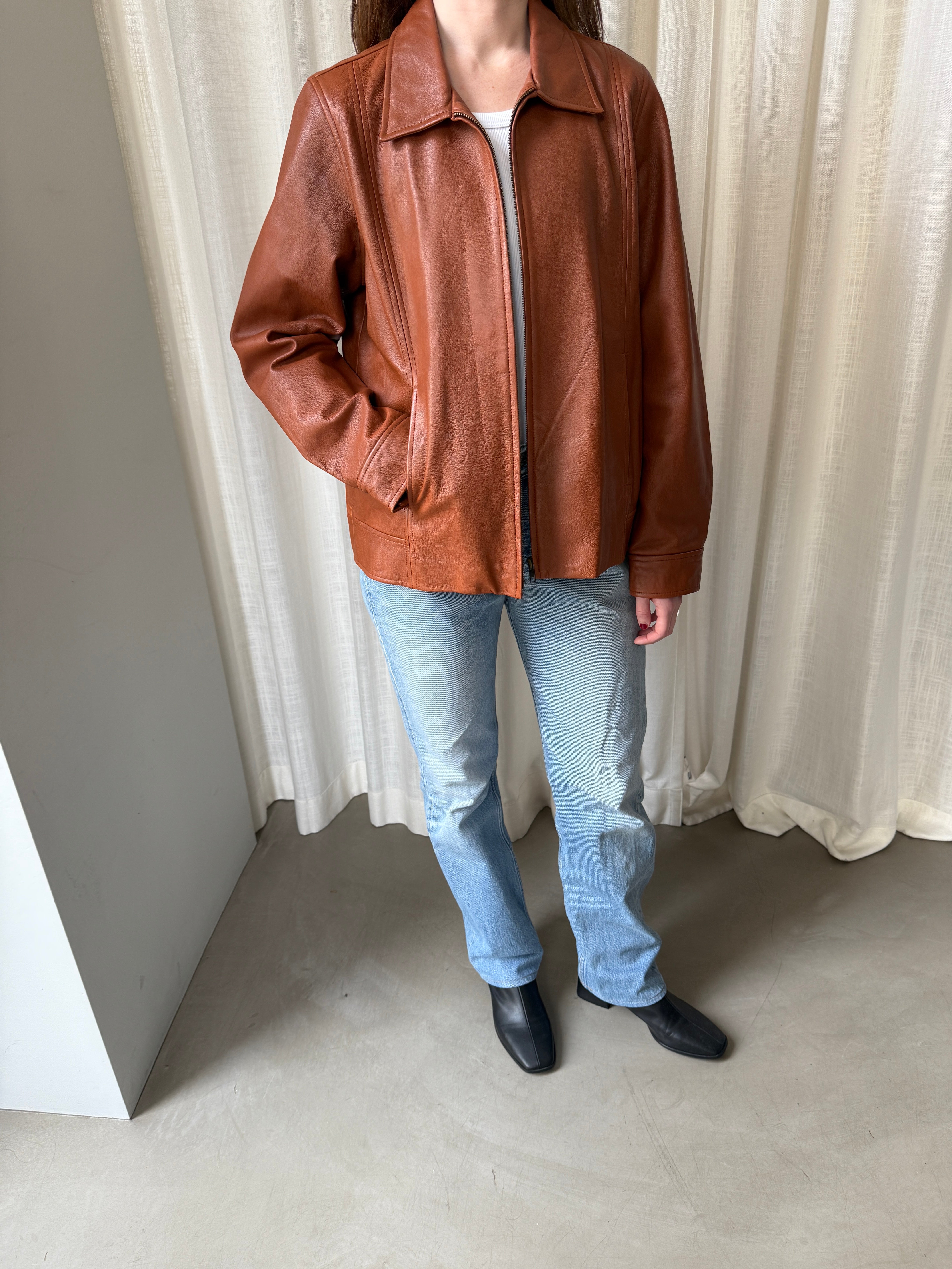Cognac Leather Jacket