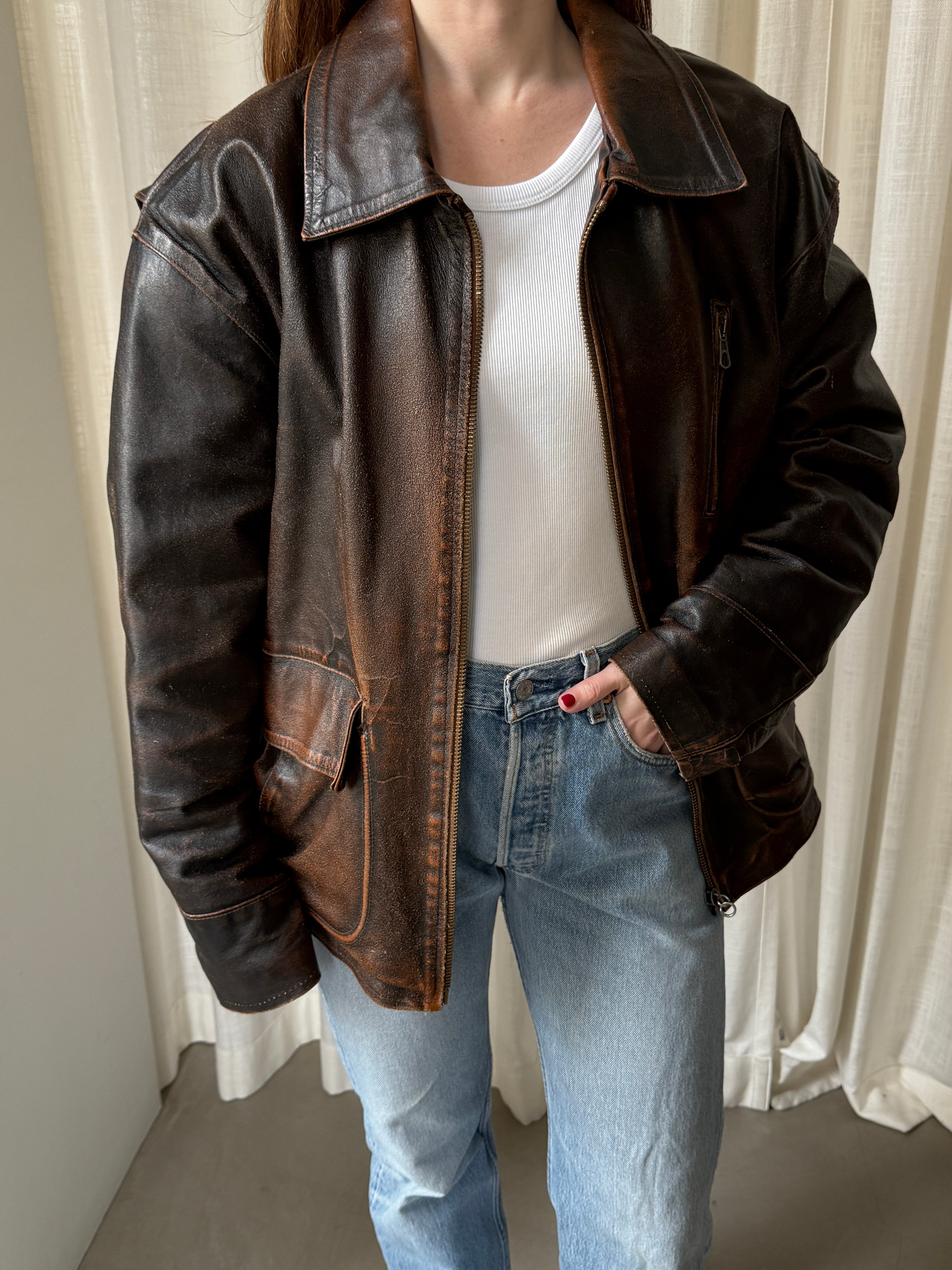 High Leather Jacket