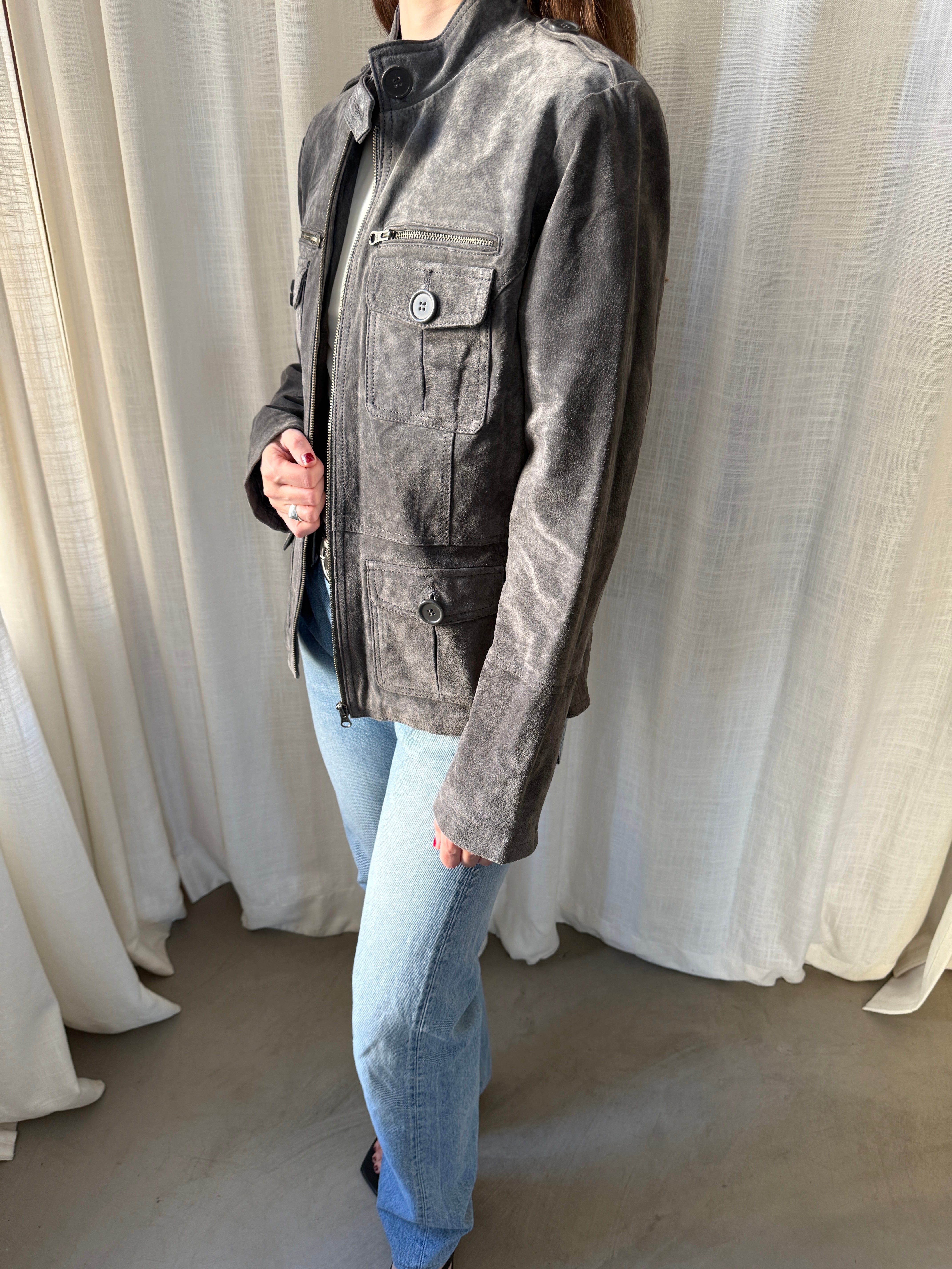 Grey Suede Jacket