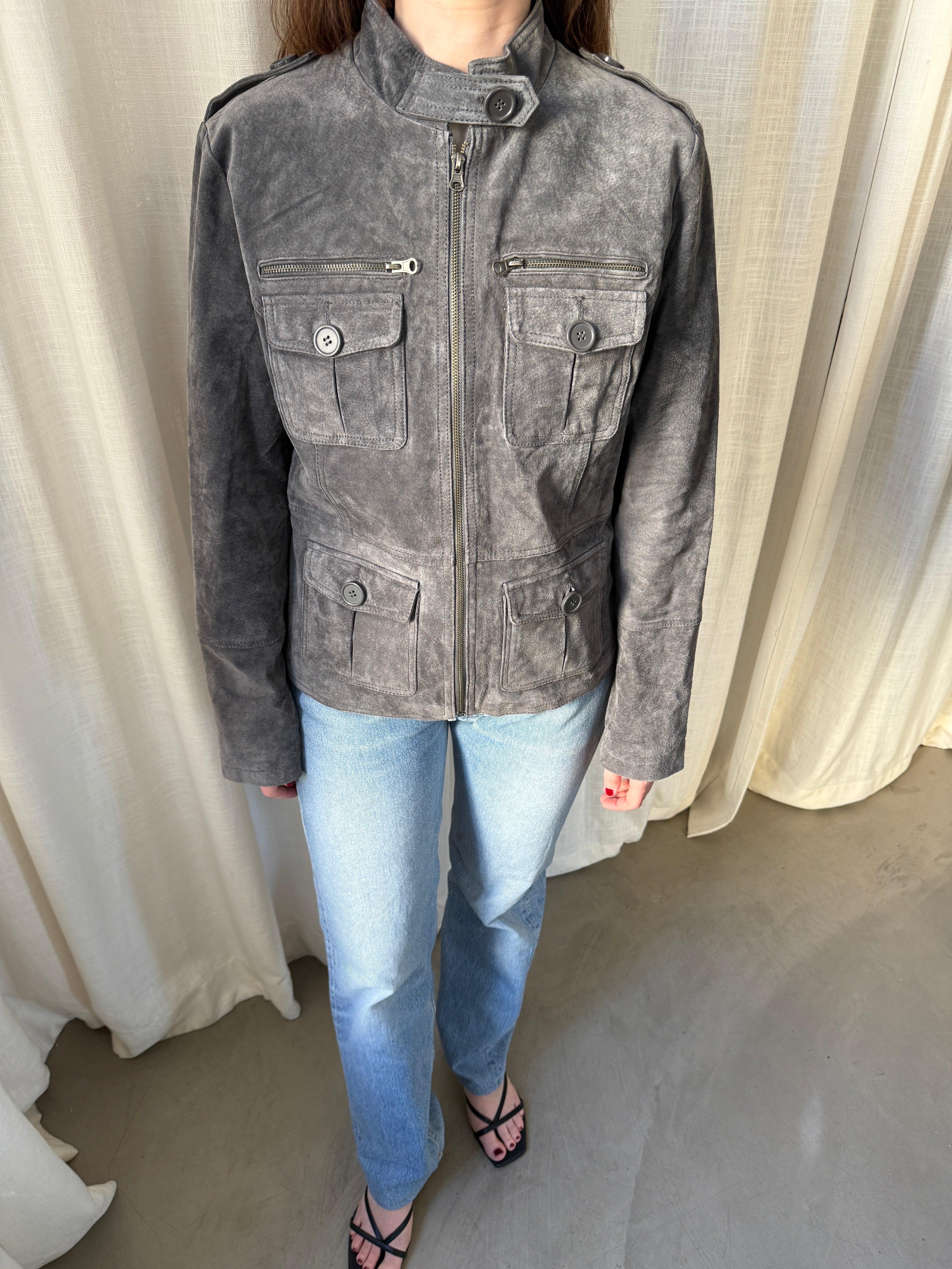 Grey Suede Jacket