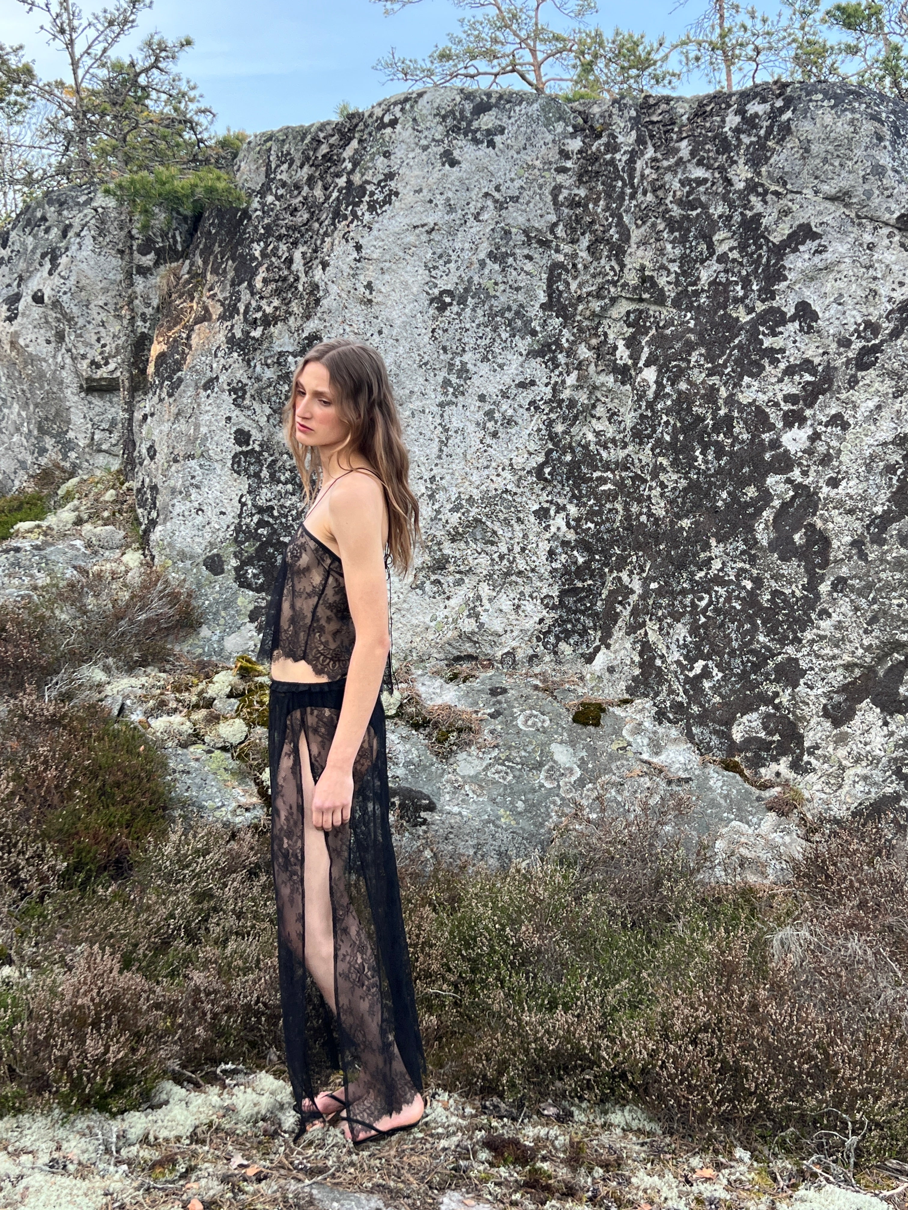 Piece 19 — Black Lace Maxi Skirt
