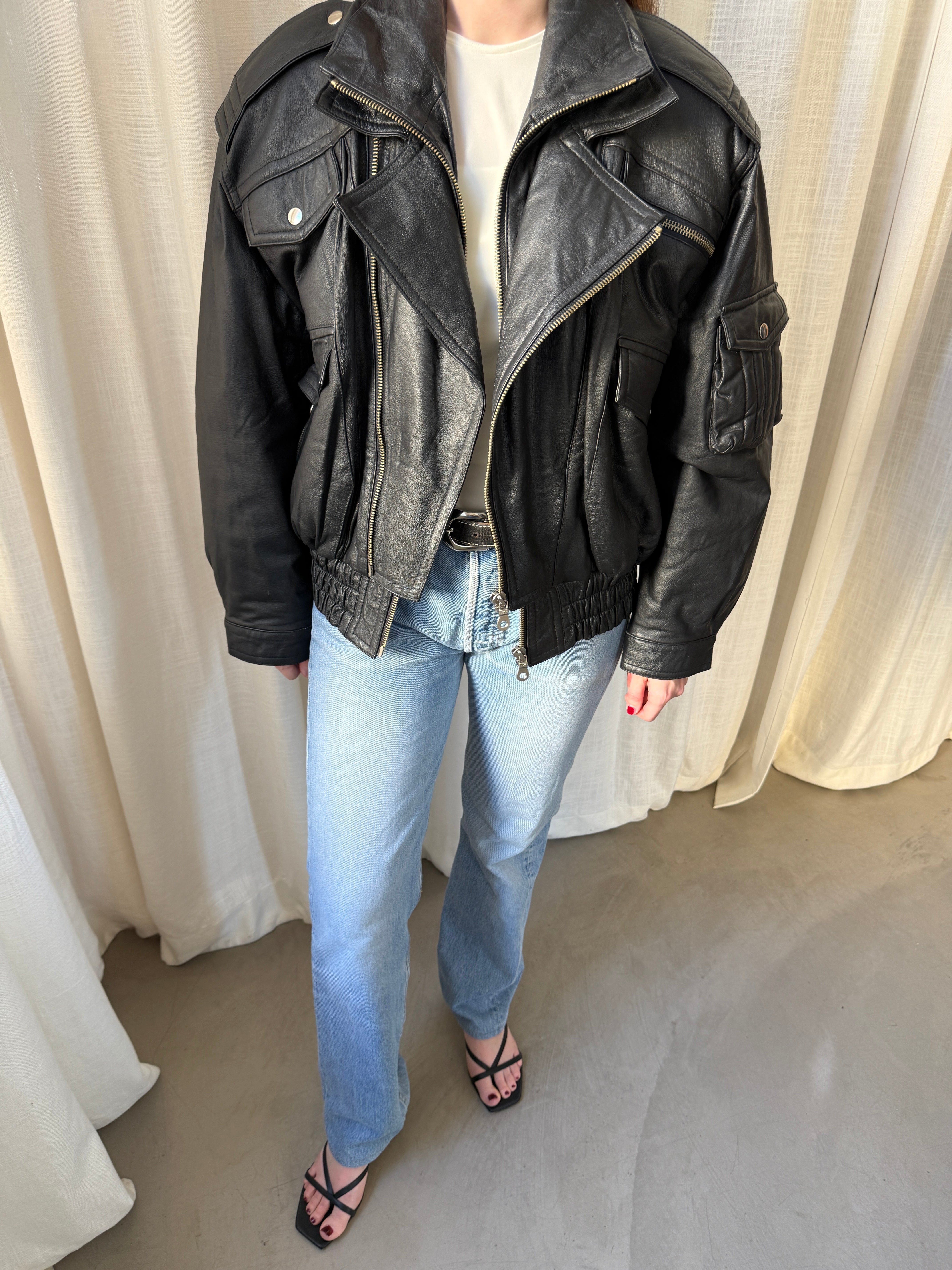 Front Leather Jacket
