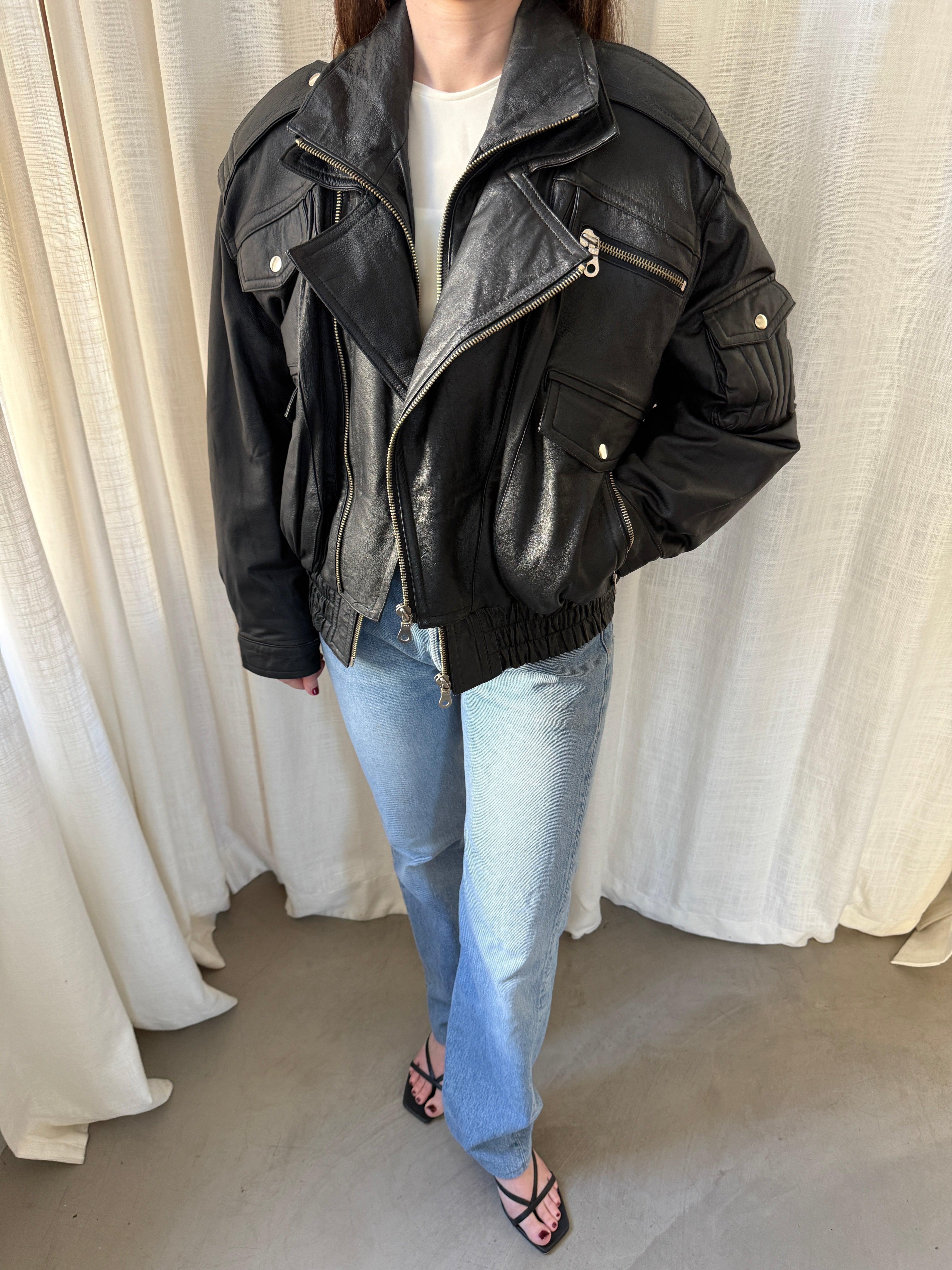 Front Leather Jacket