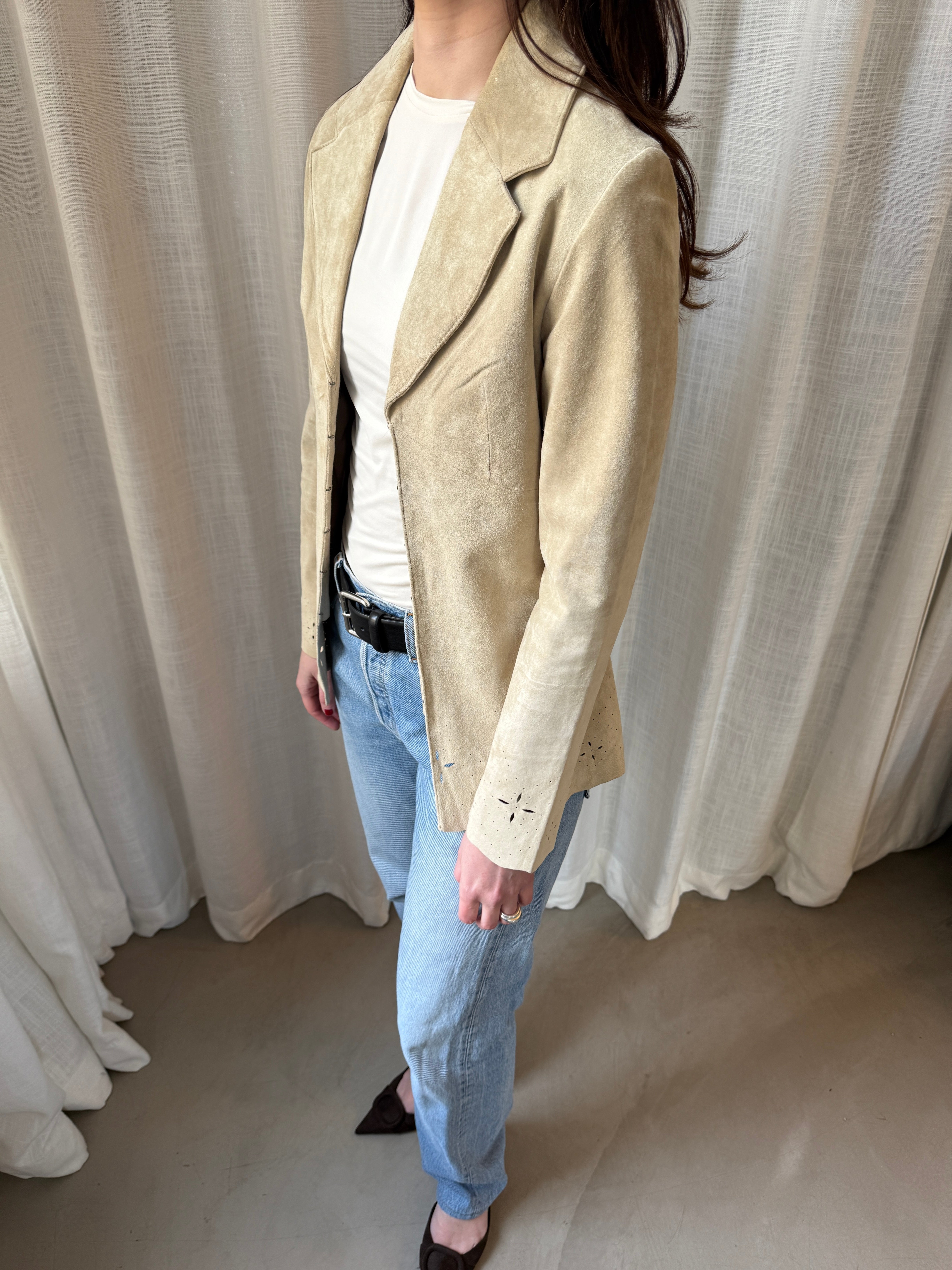 Beige Suede Blazer