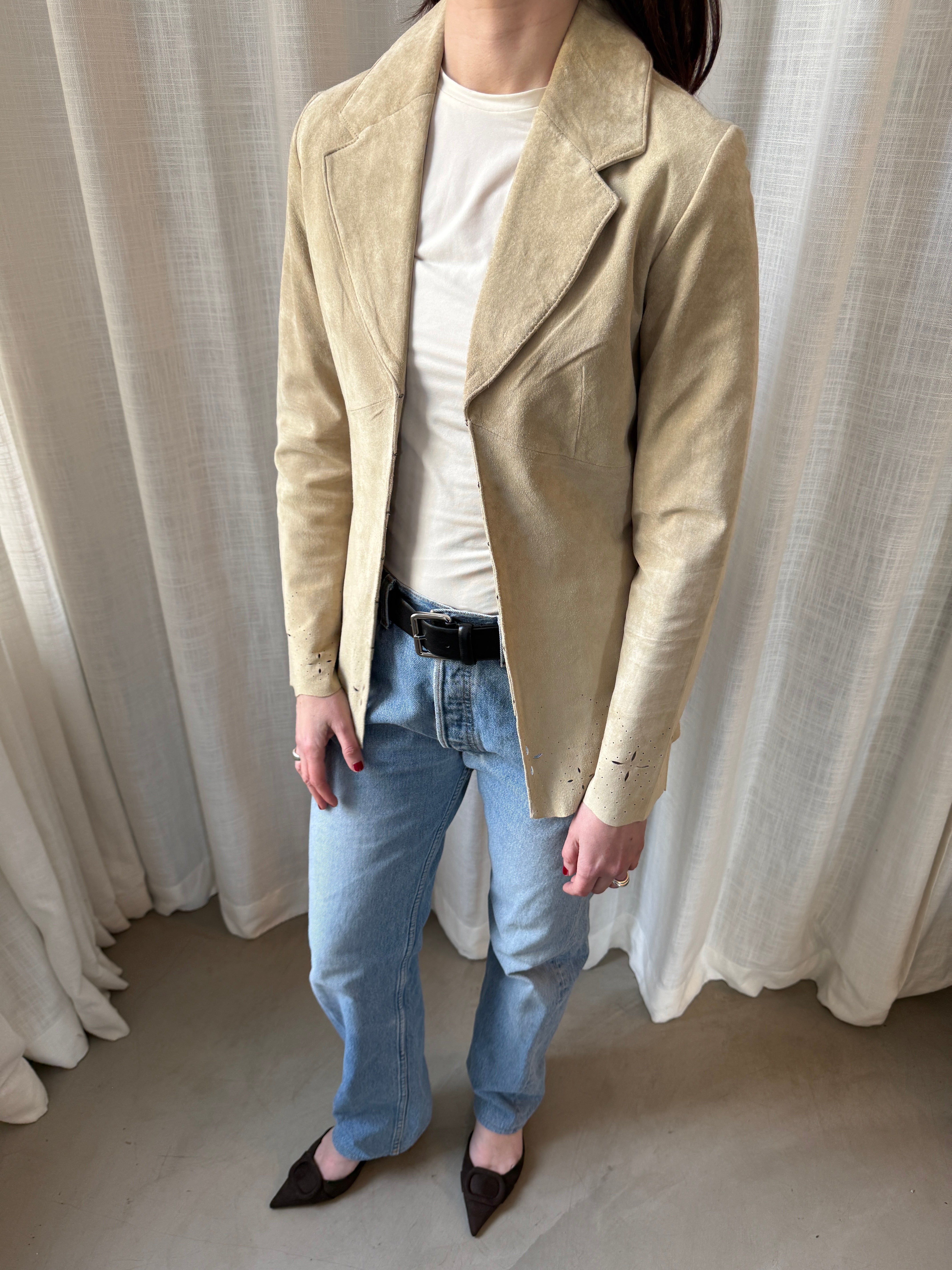 Beige Suede Blazer