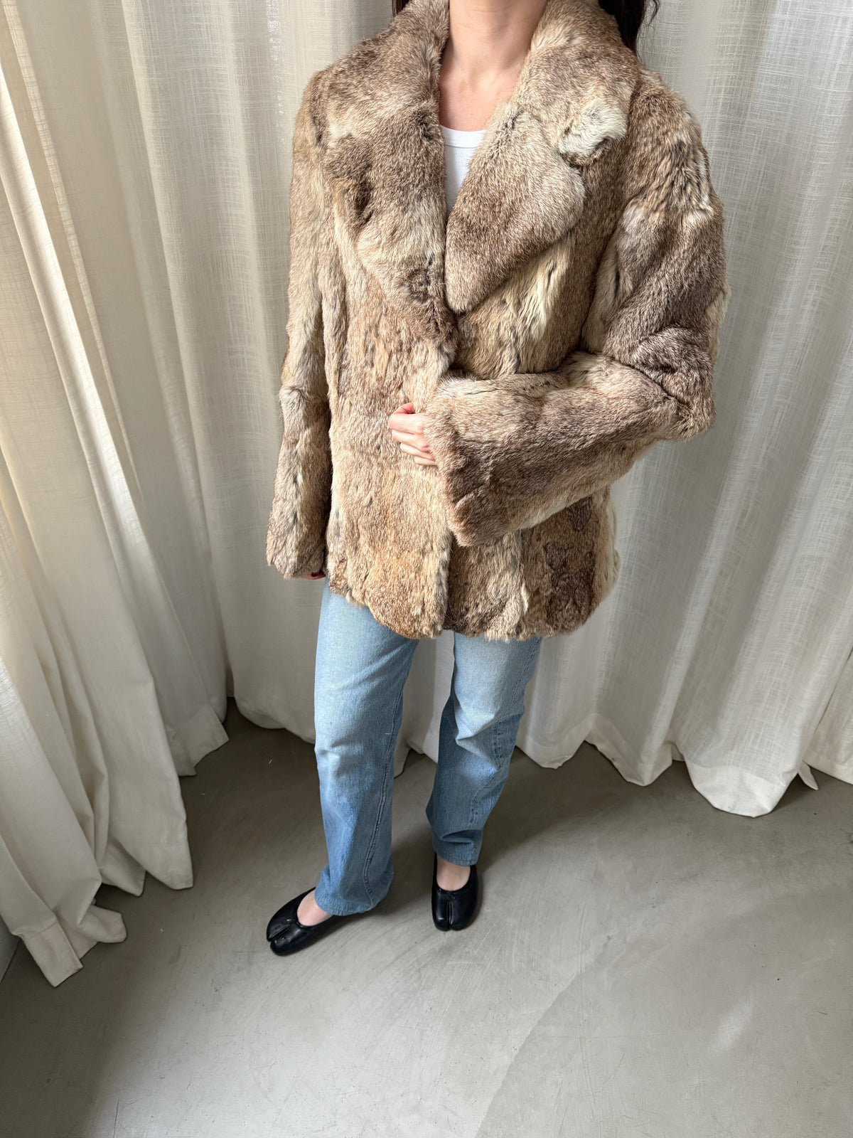 Beige Vintage Fur
