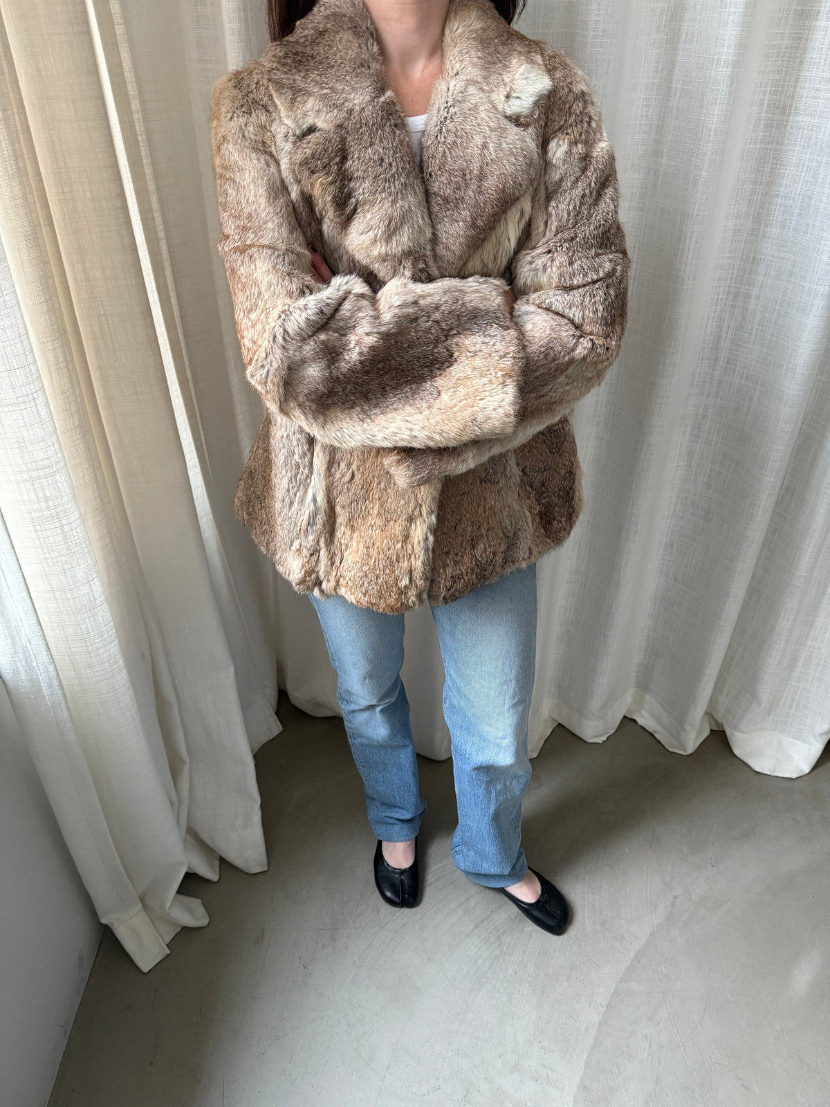 Beige Vintage Fur