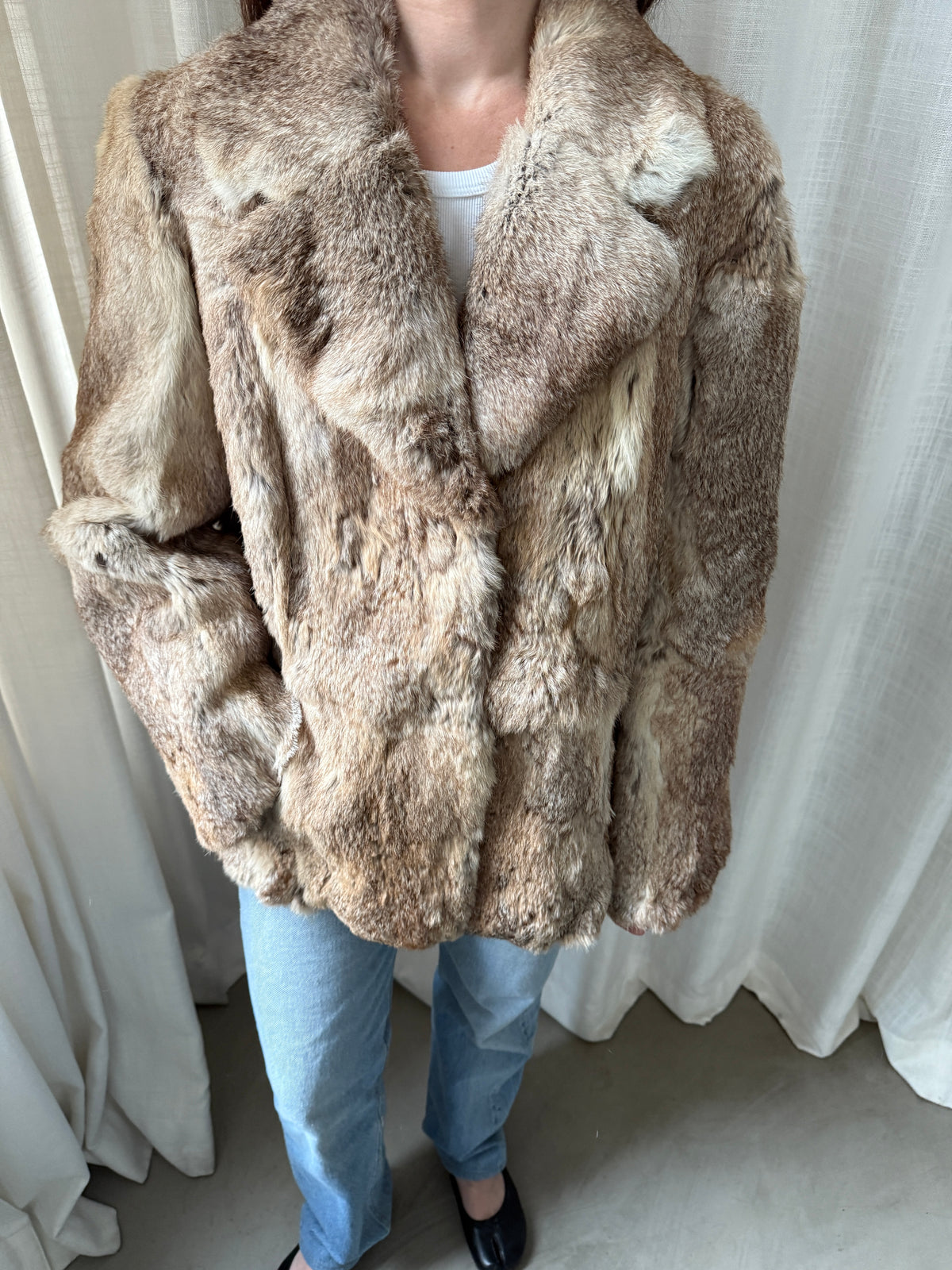 Beige Vintage Fur