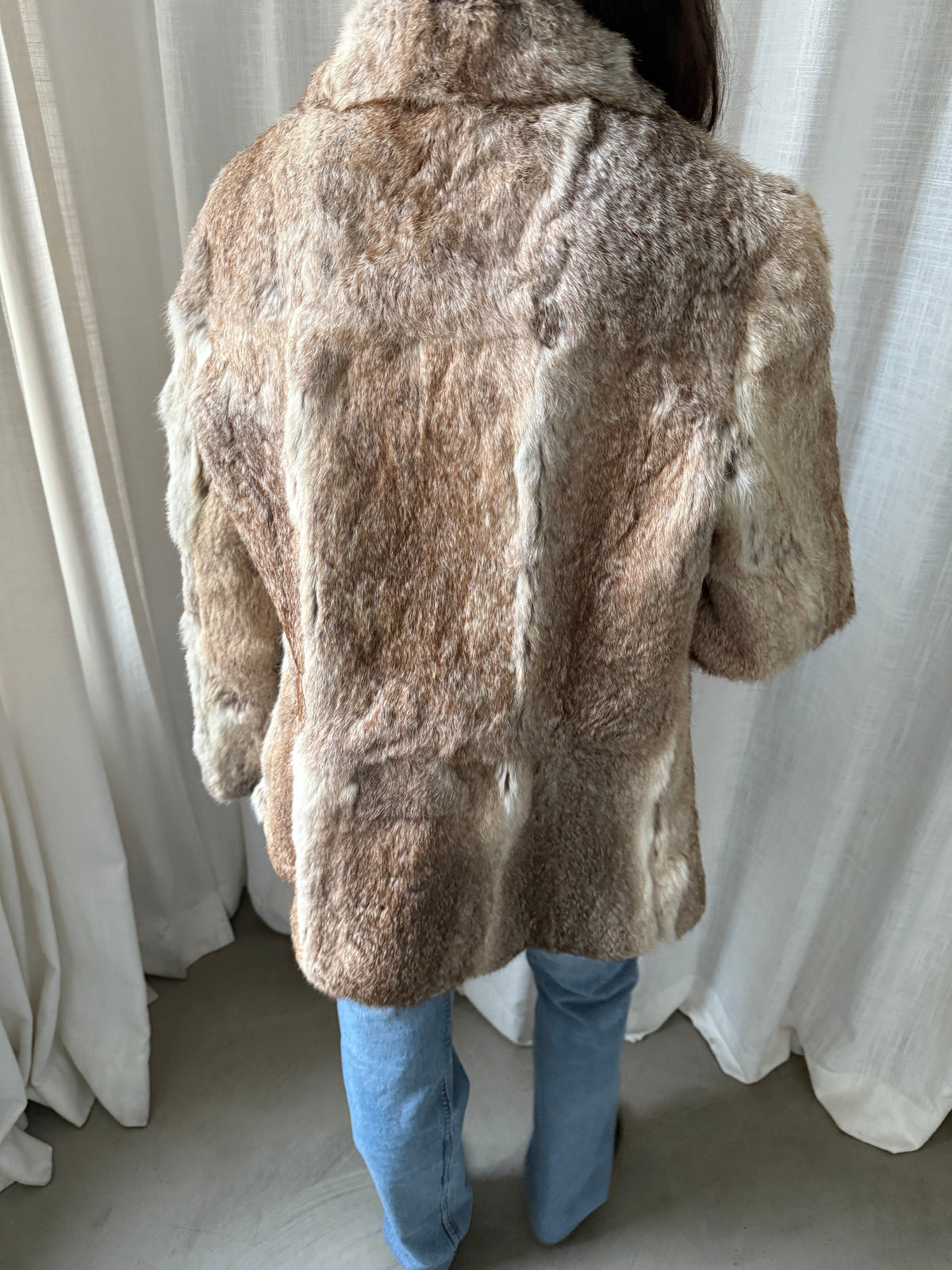 Beige Vintage Fur