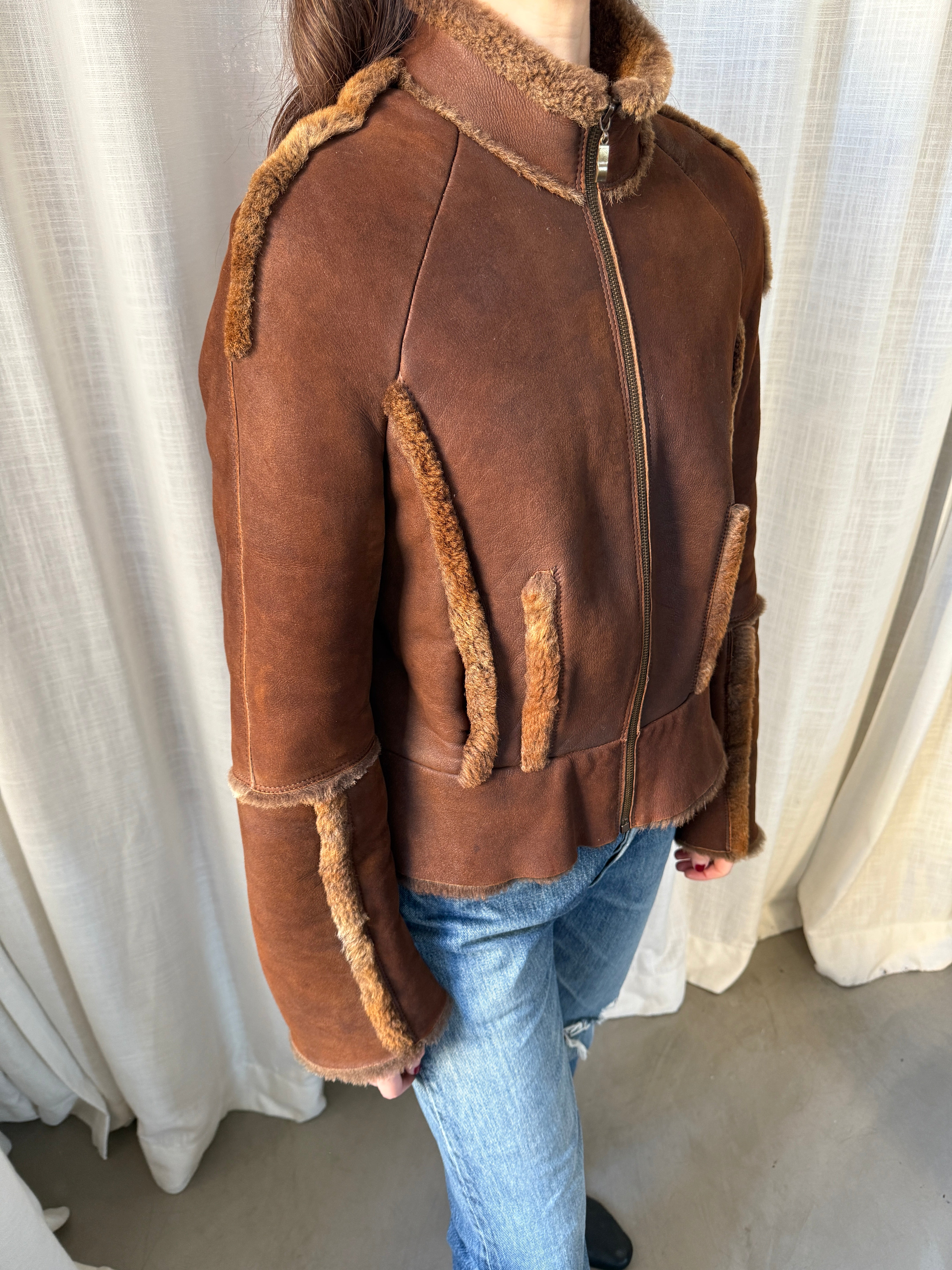 Rust Shearling Jacket