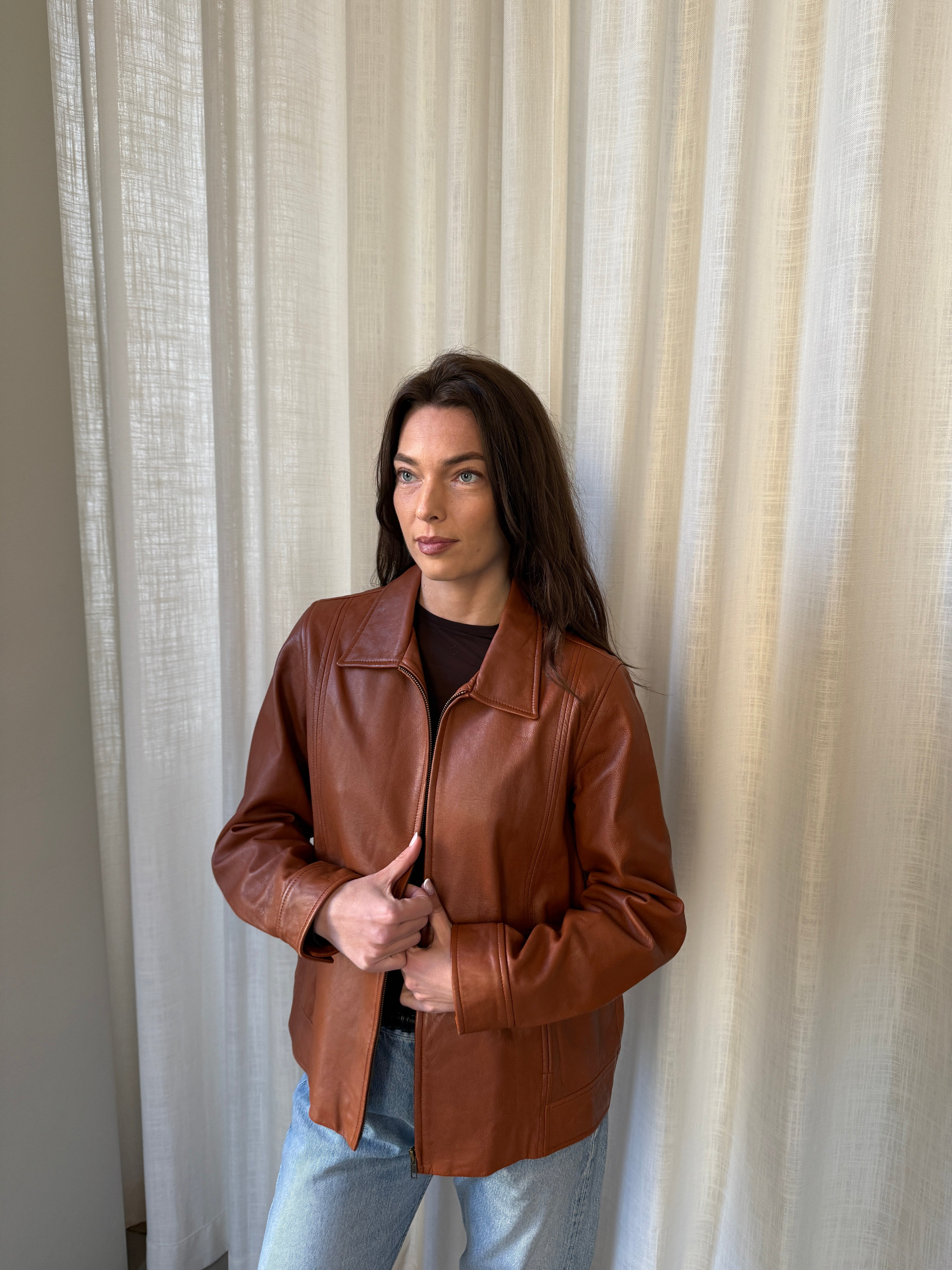 Cognac Leather Jacket