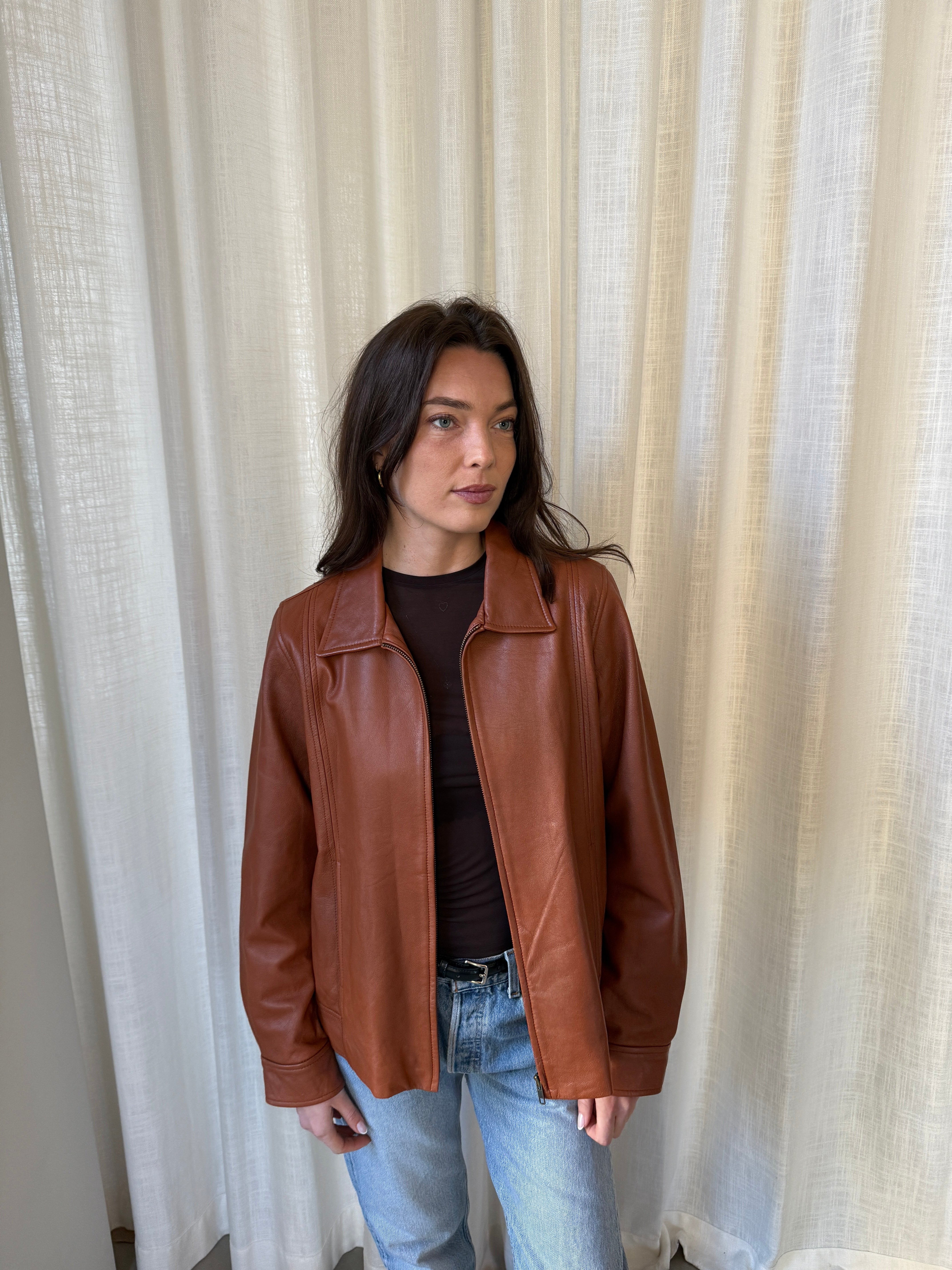 Cognac Leather Jacket