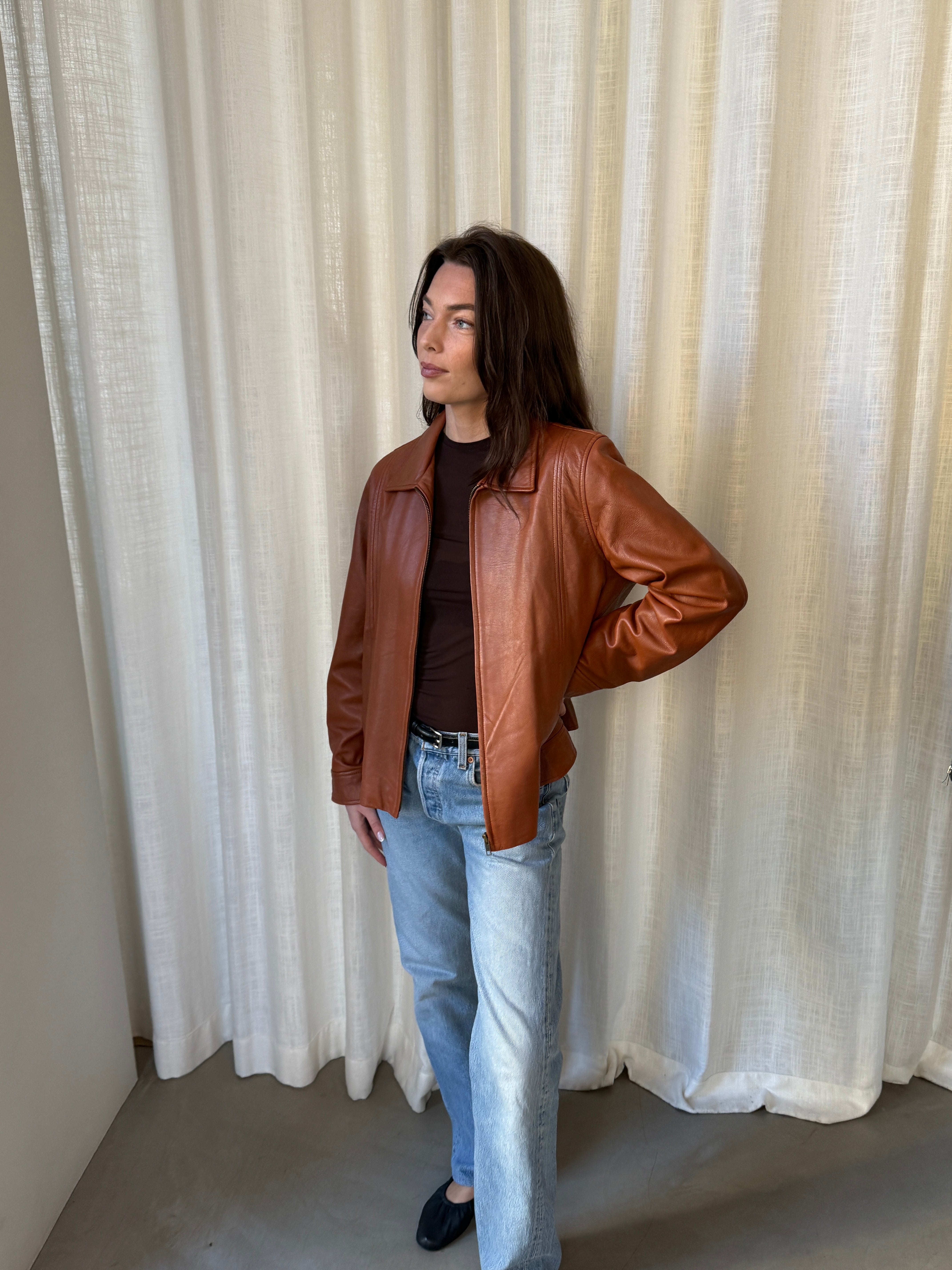 Cognac Leather Jacket