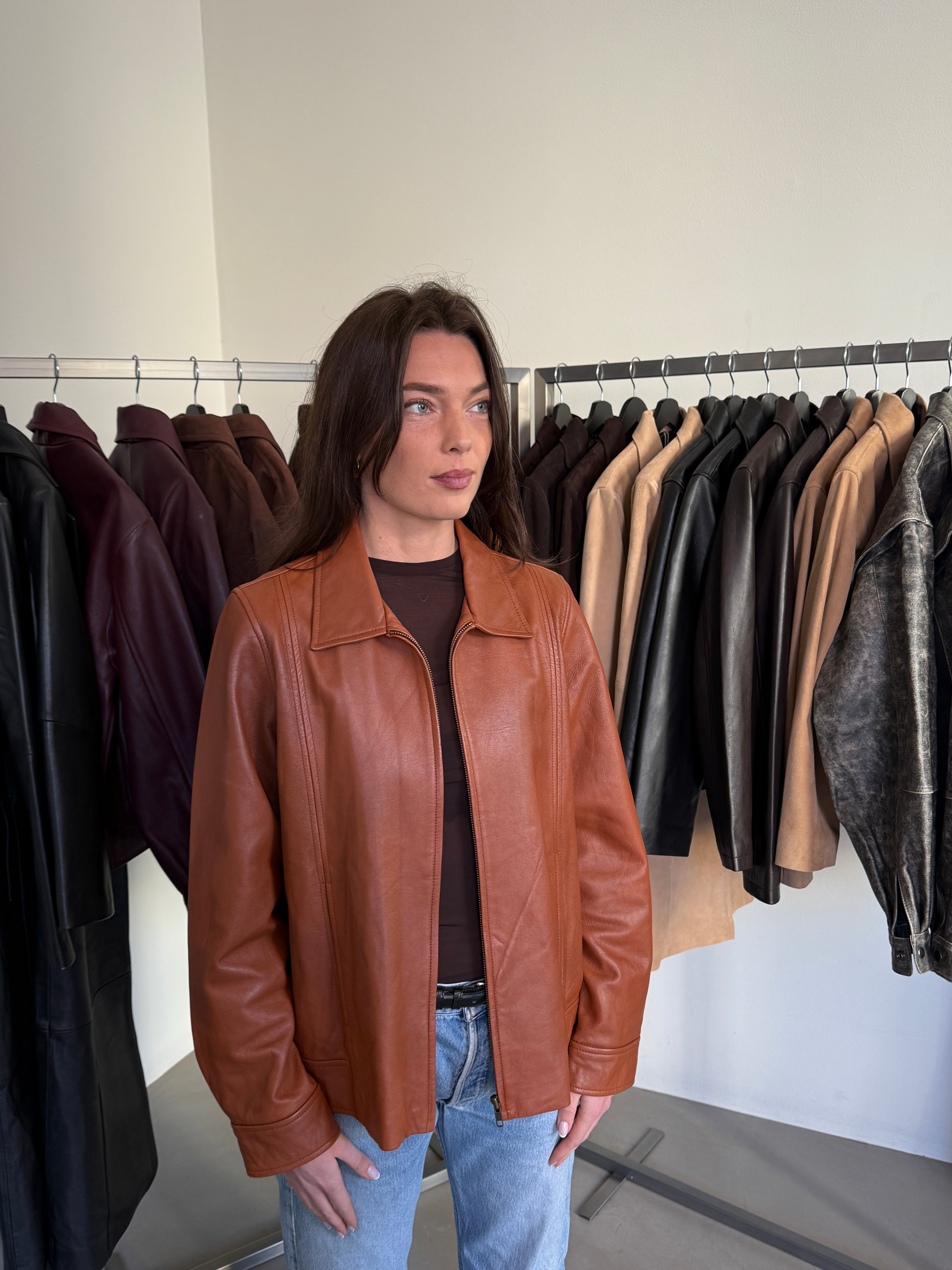 Cognac Leather Jacket